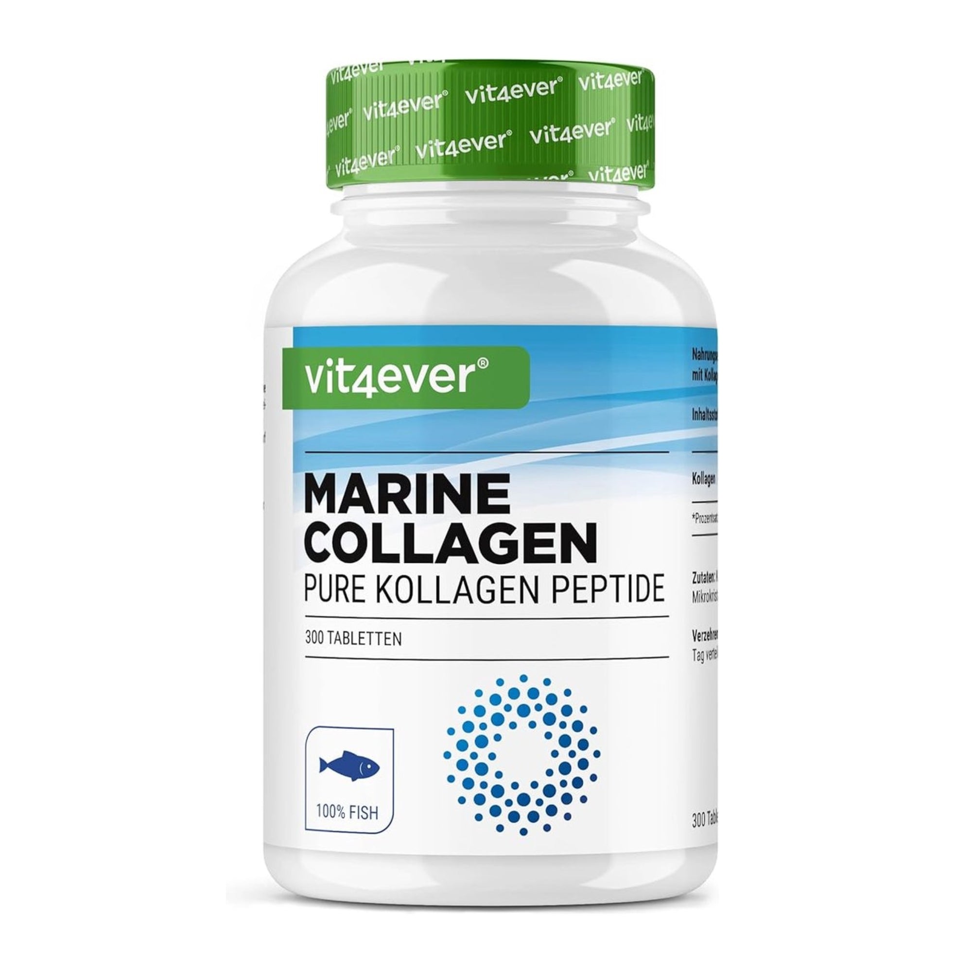 Marine Collageen 3000mg (Vis collageen) | 300 Tabletten | Vit4ever