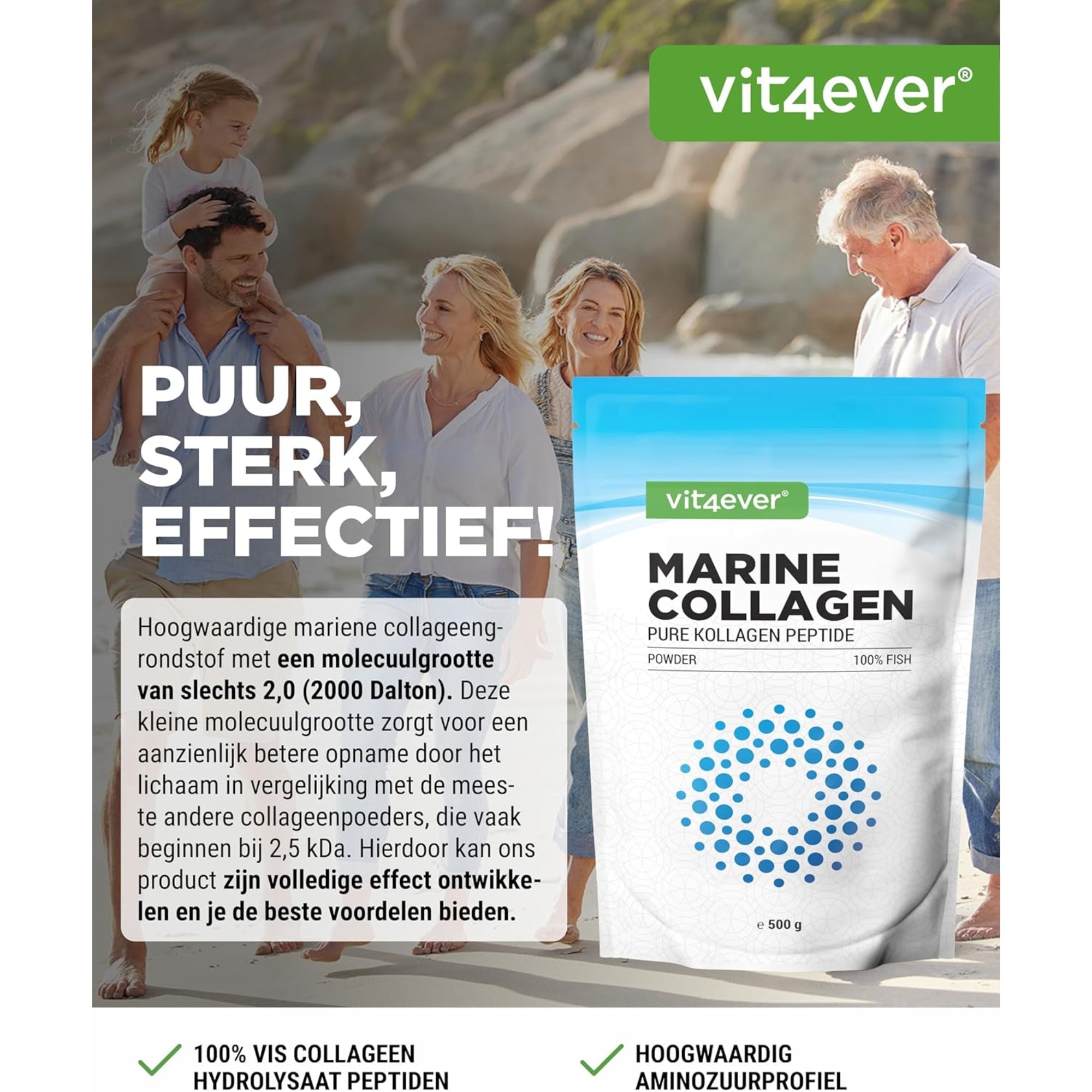 Marine Collageen (Hydrolyse Vis Collageen) | 31 porties | Vit4ever