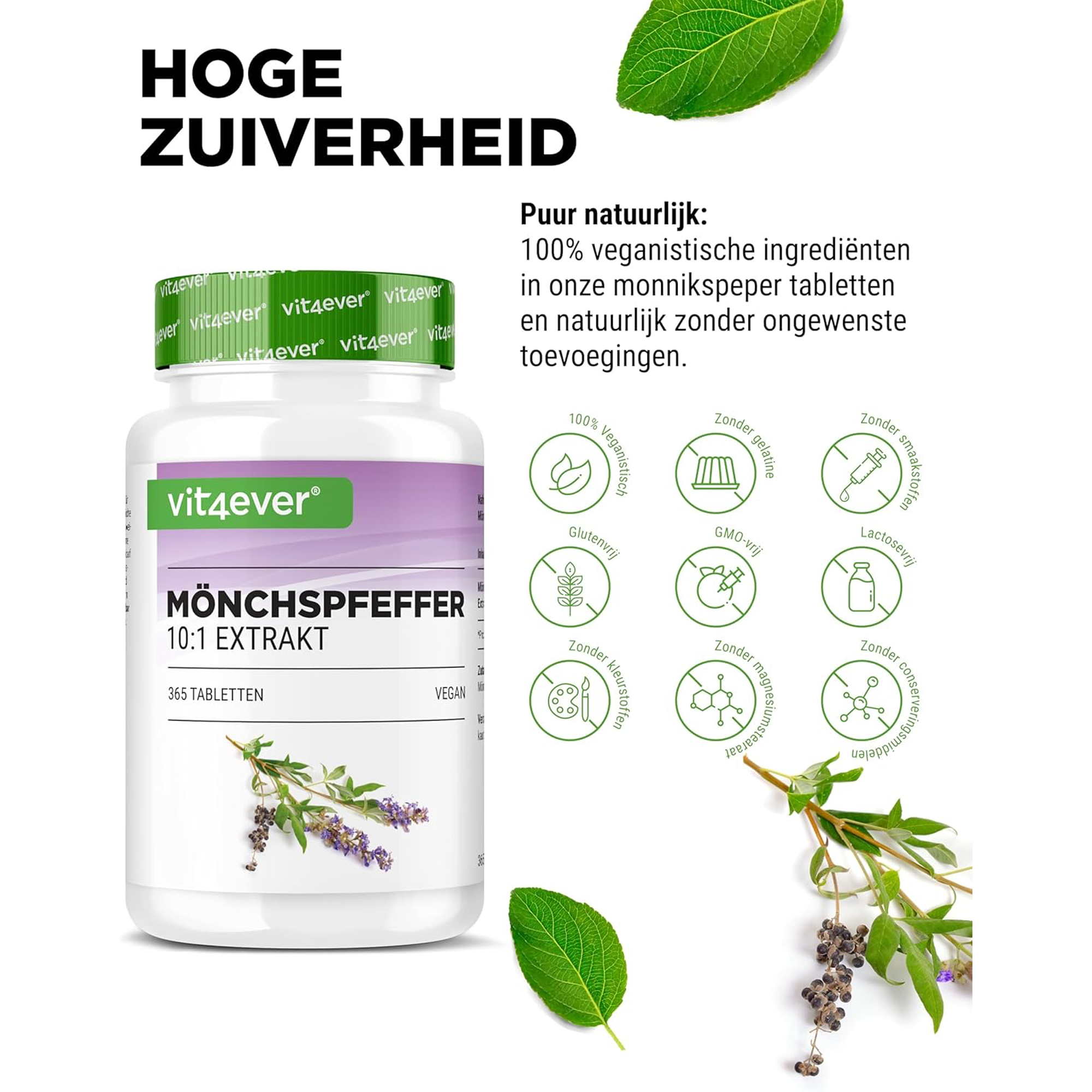 Monnikspeper extract | 365 tabletten | Vit4ever