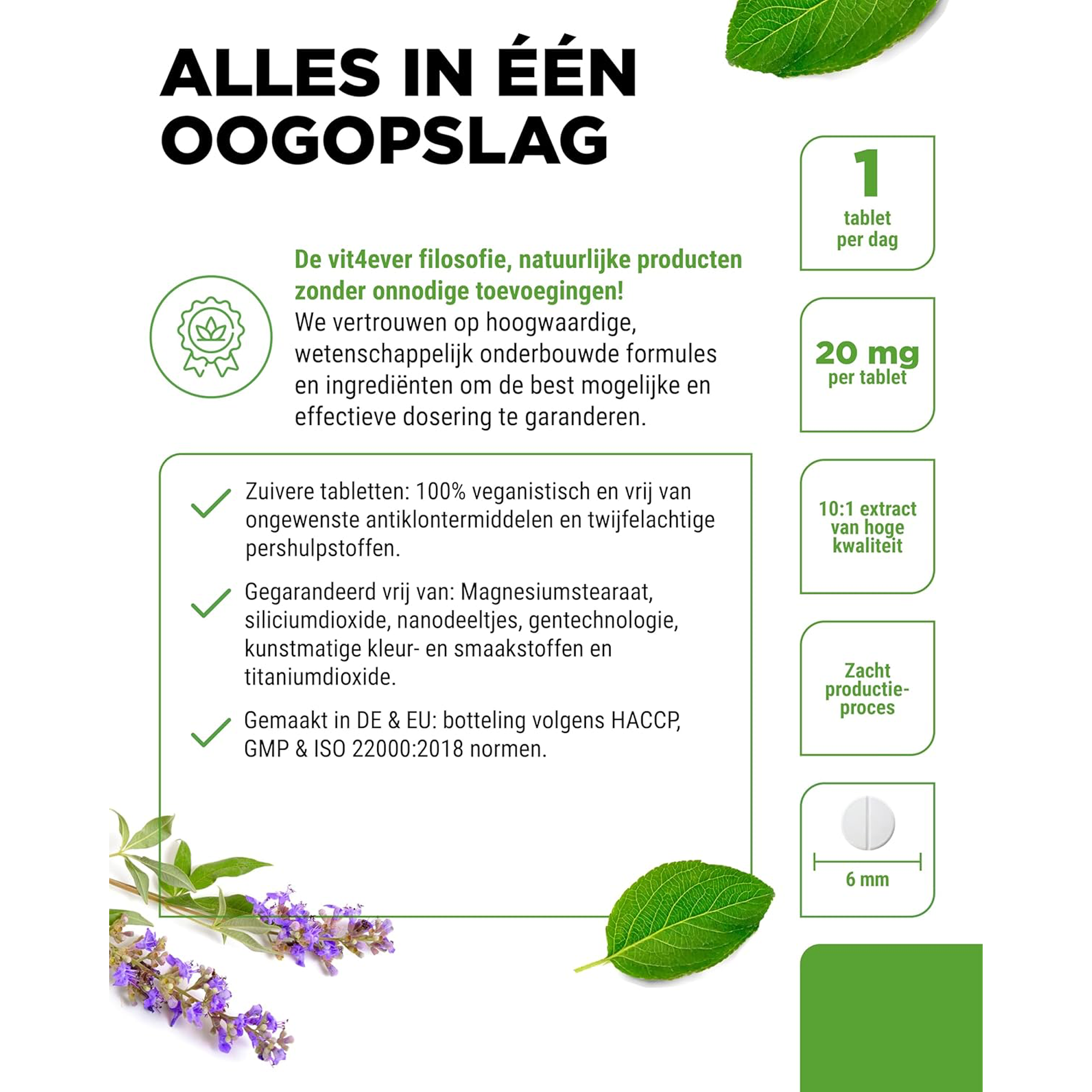 Monnikspeper extract | 365 tabletten | Vit4ever