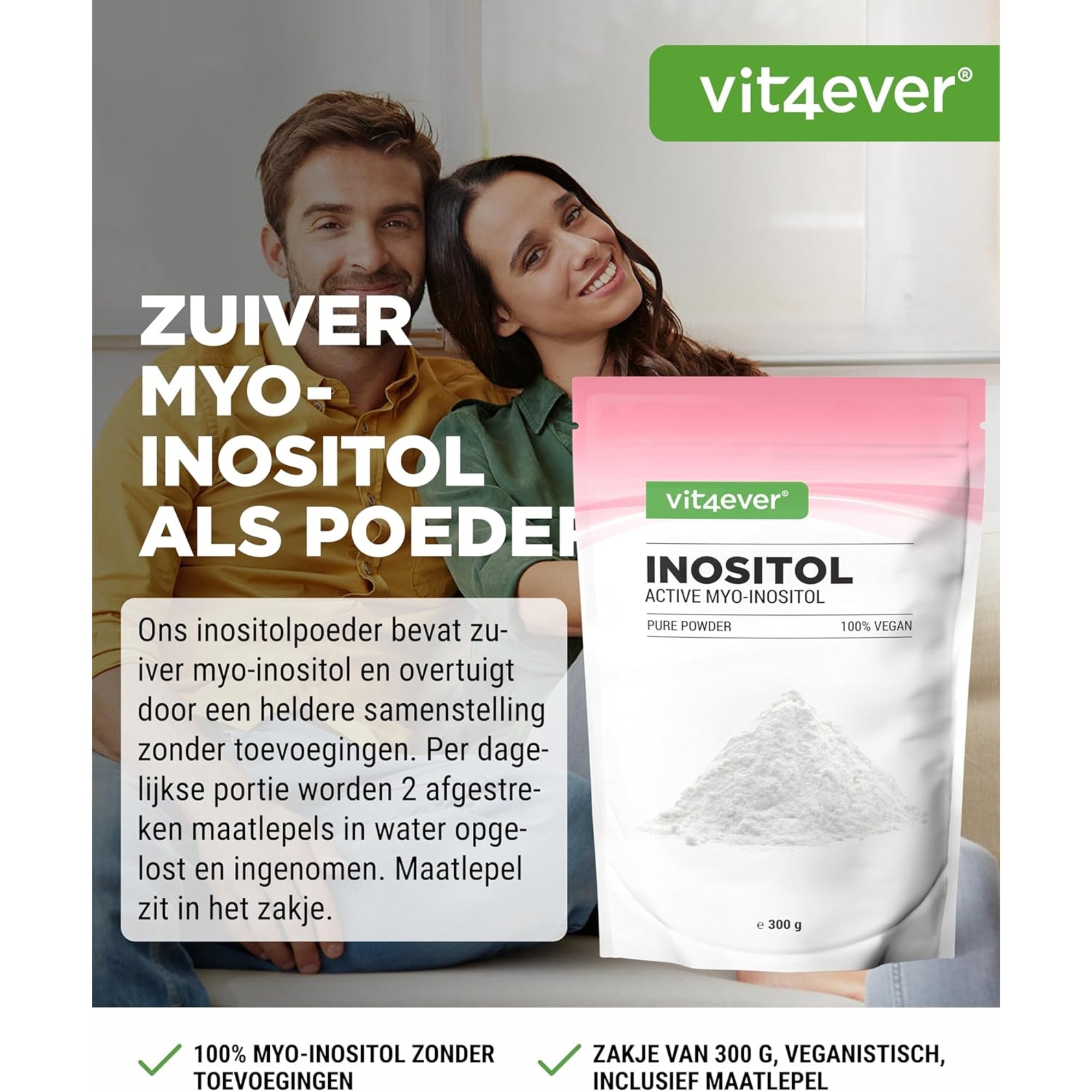 Myo-inositol Poeder 4000mg | 300g | Vit4ever