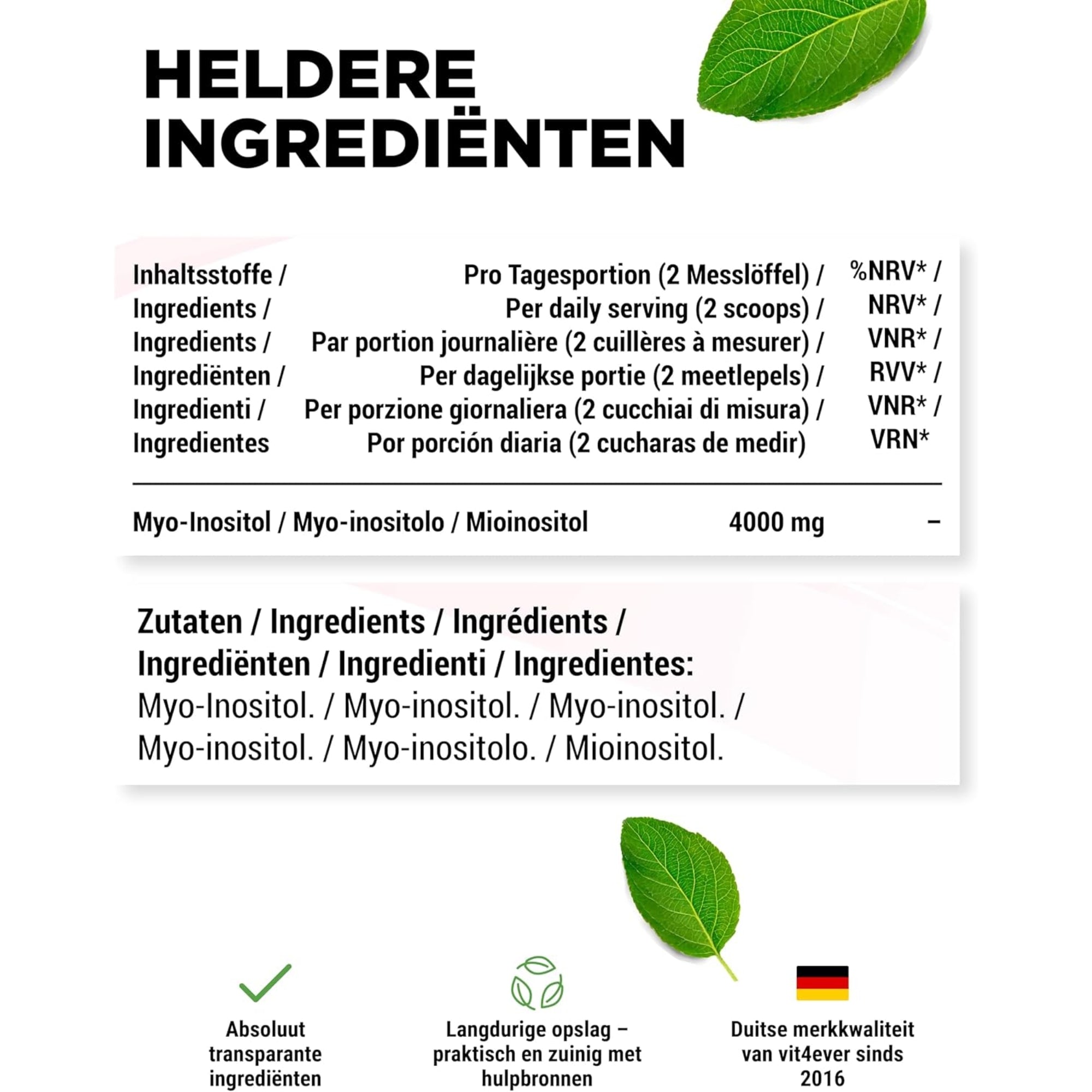 Myo-inositol Poeder 4000mg | 300g | Vit4ever