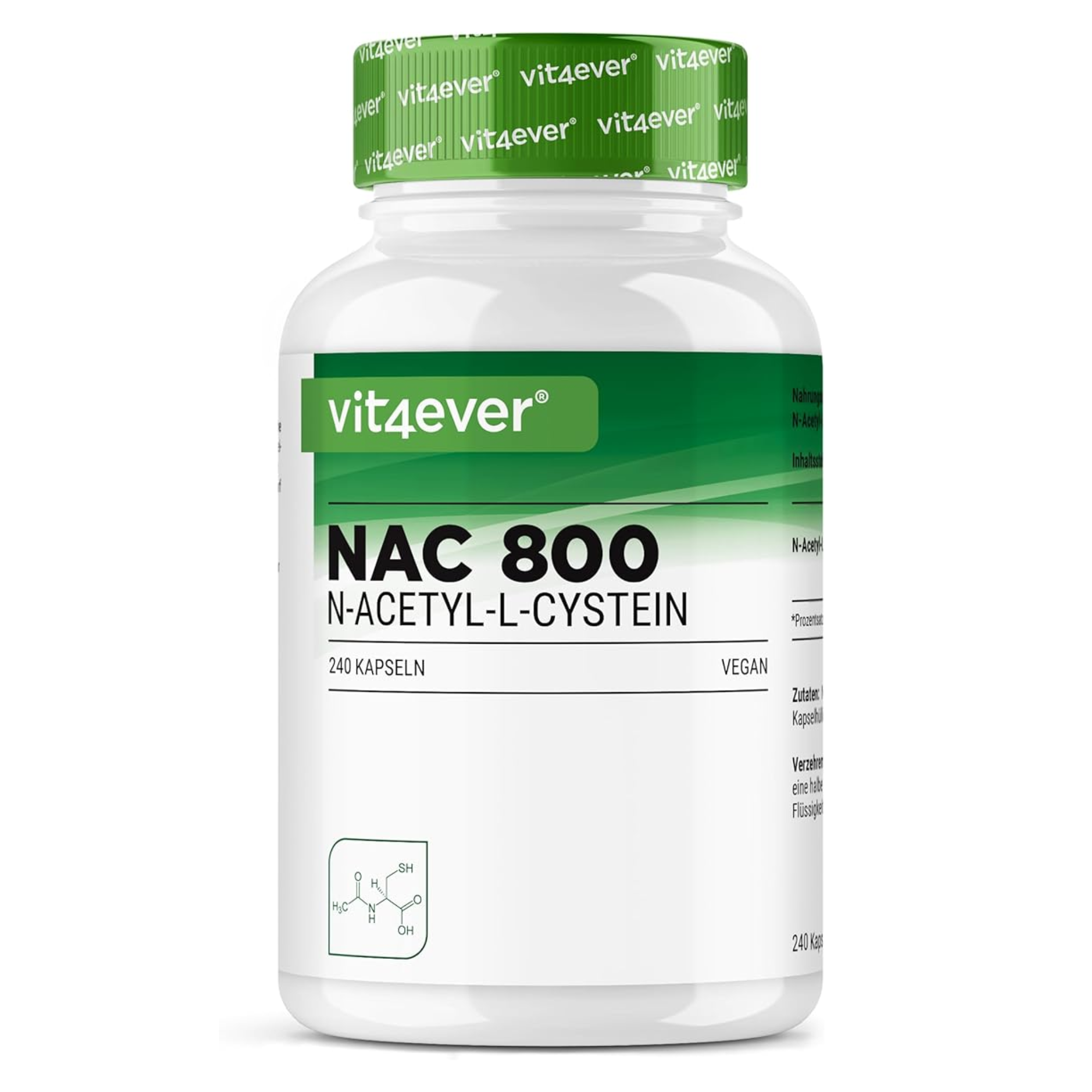 NAC | N-acetyl L-cysteine 800 mg | 240 capsules | Vit4ever