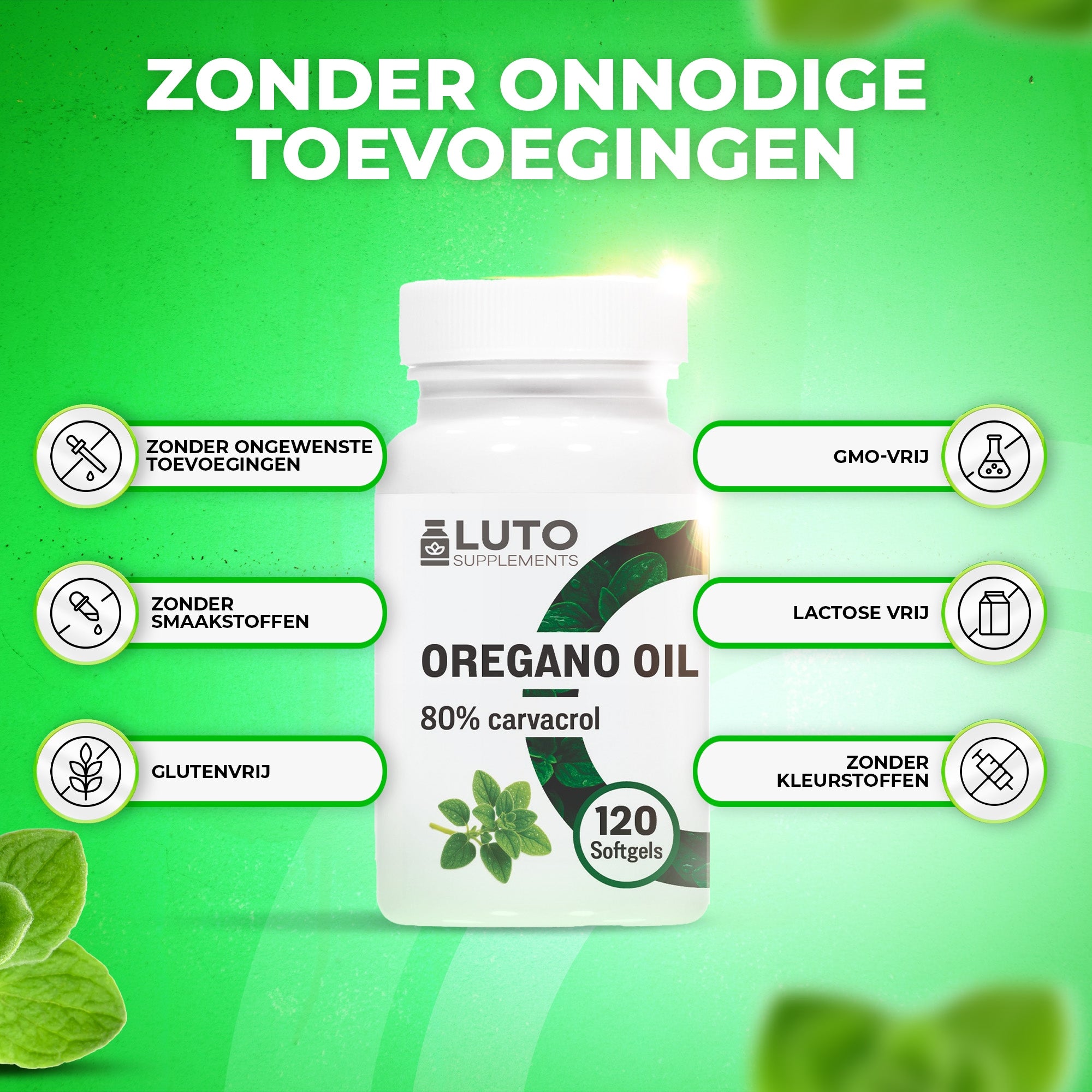 Oregano olie 150 mg 80% Carvacrol | 120 capsules | LUTO Supplements