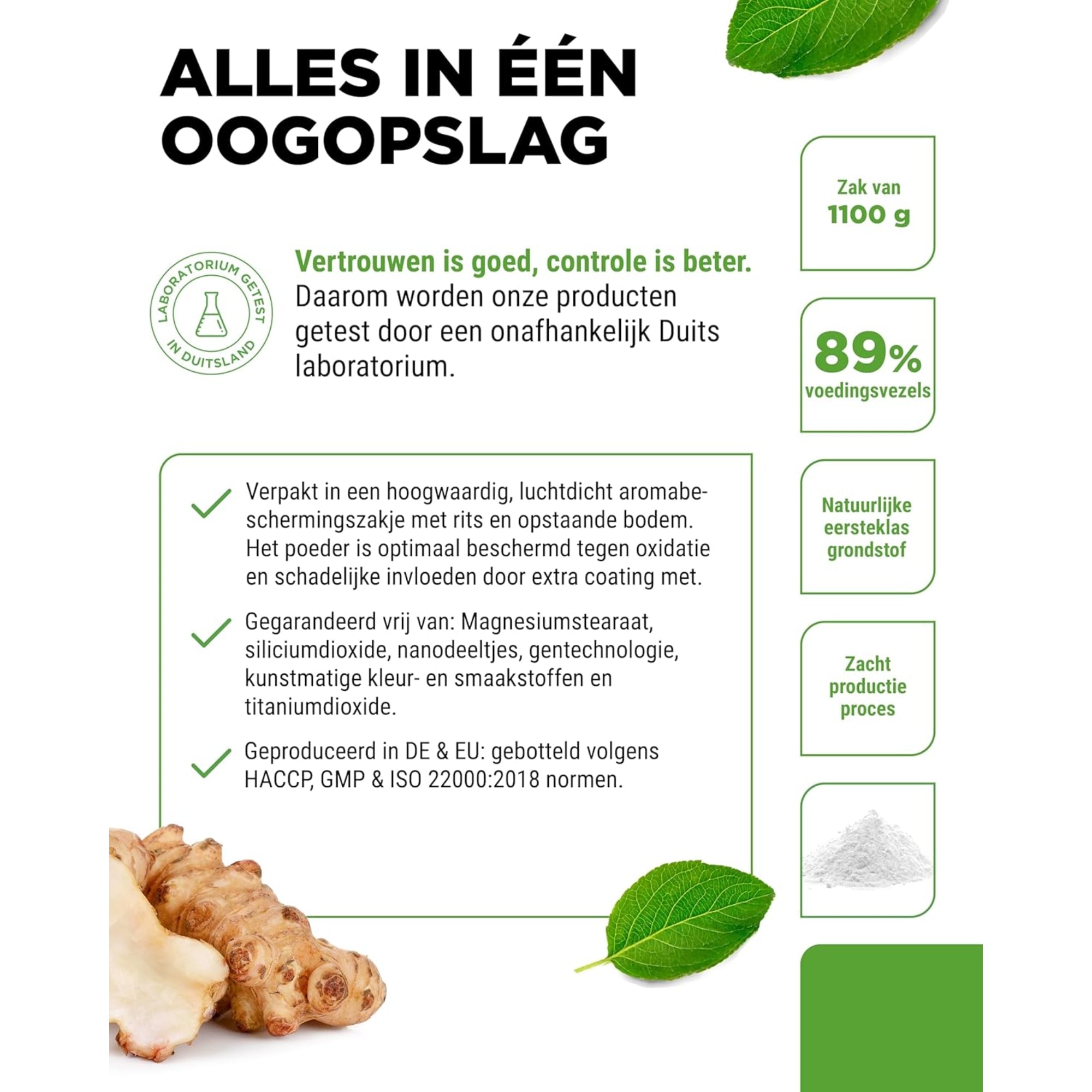 Inuline poeder (uit cichoreiwortel) 1,1kg | Vit4ever