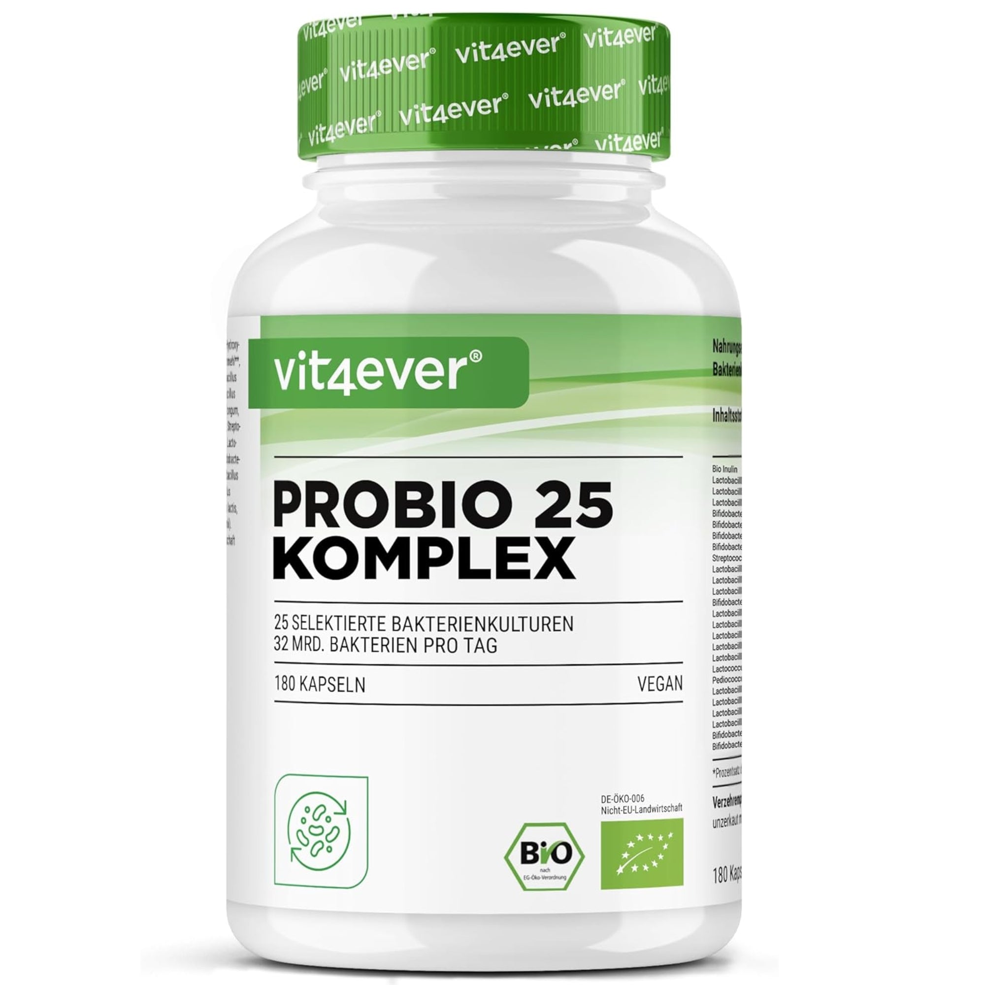 Probiotica Complex (Probio 25) met 25 Bacteriestammen + Bio Inuline 32 miljard KVE | 180 capsules | Vit4ever