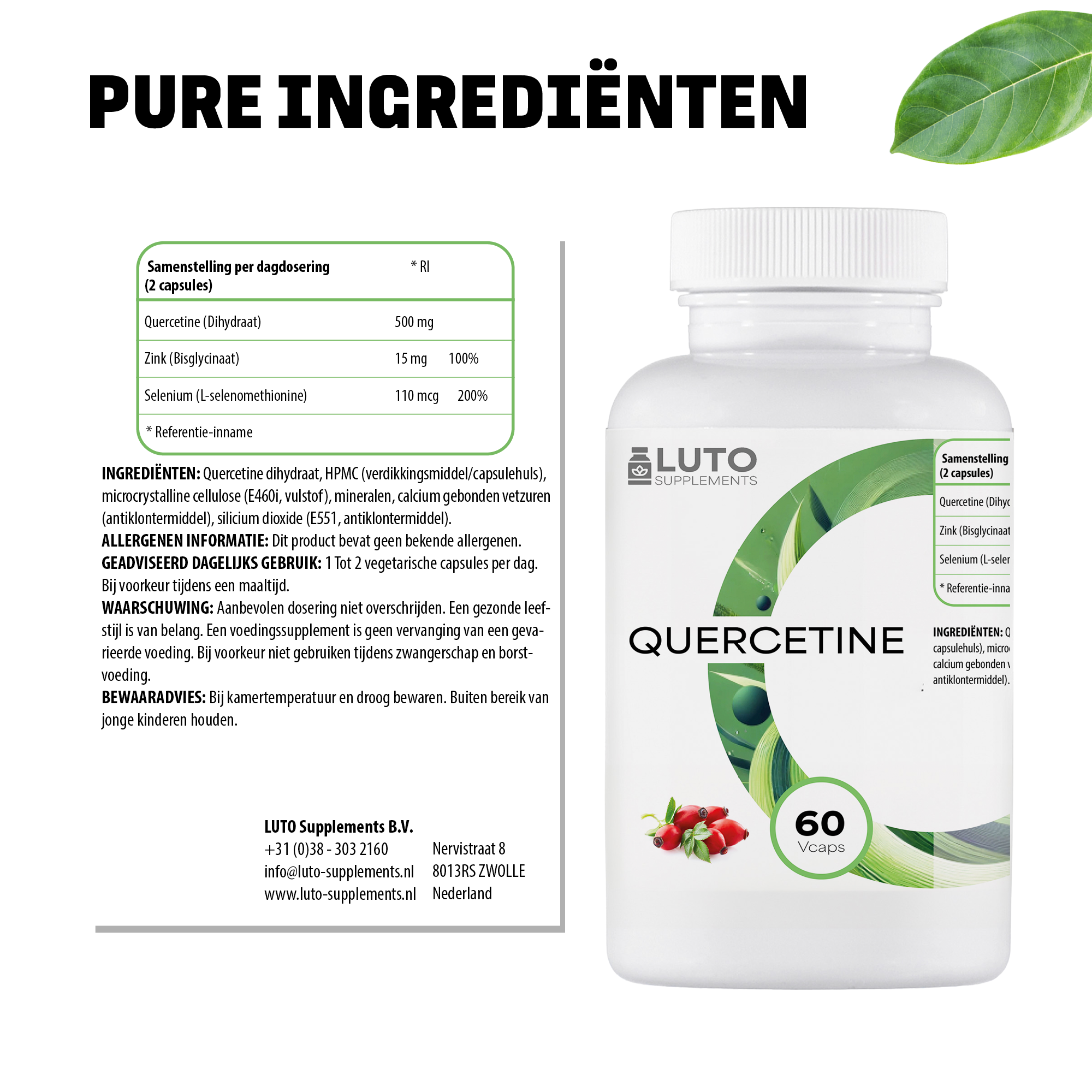 Quercetin + Zink + Selen | 60 Kapseln | LUTO Supplements