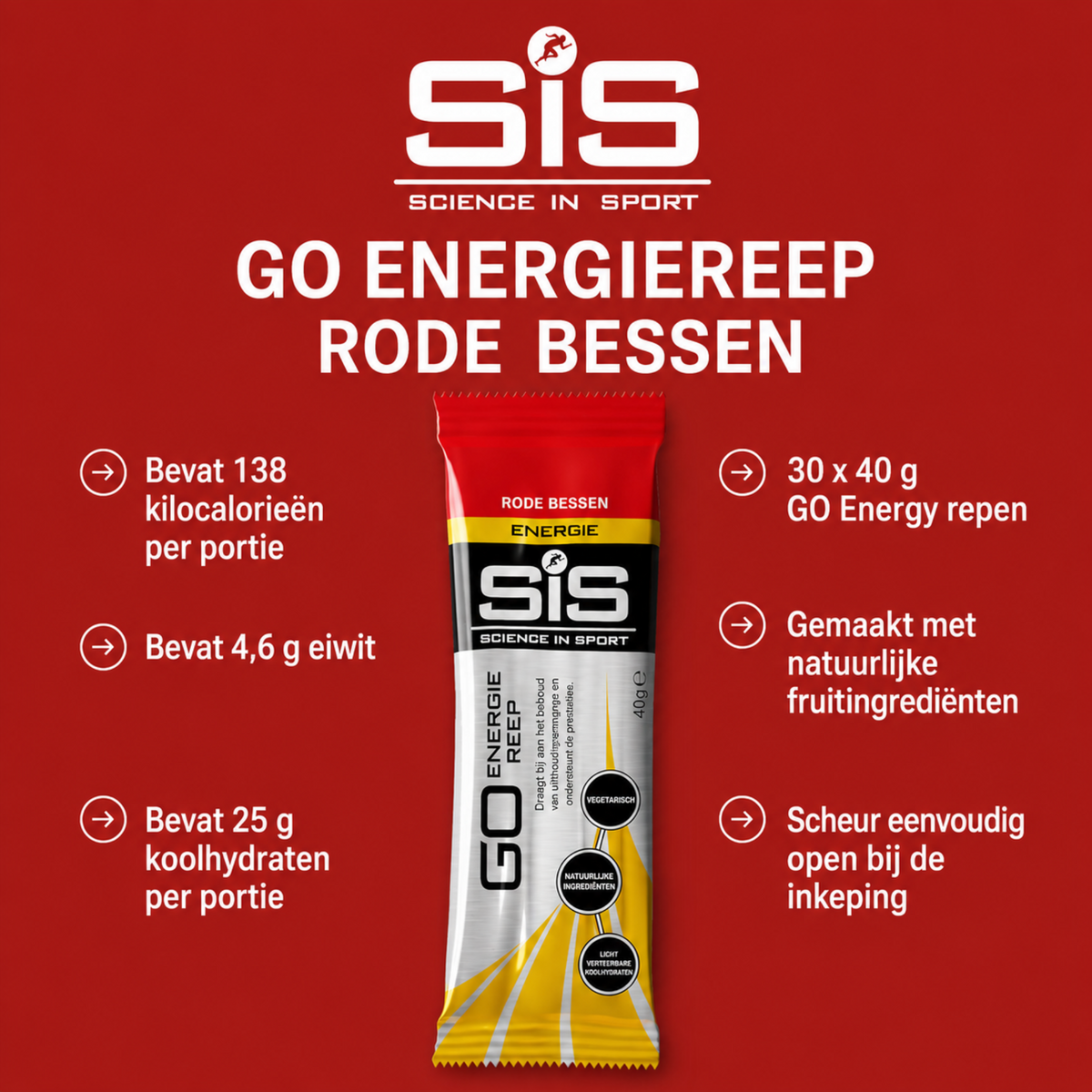 SiS GO Energy Bar Red Berry productvoordelen