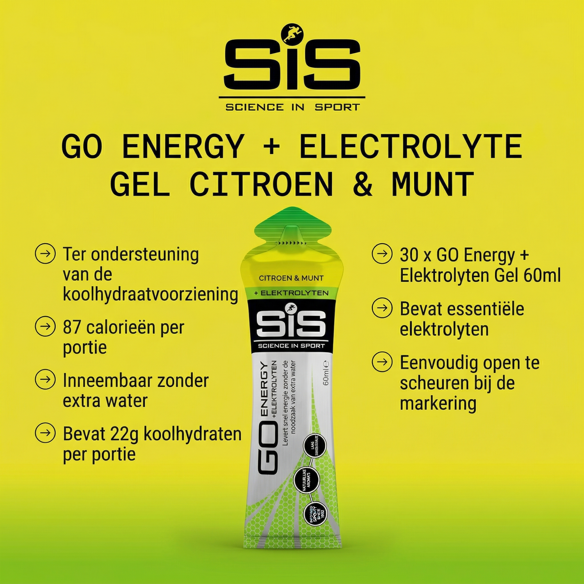 SiS Go Isotonic Energygel + Electrolyte Lemon & Mint - sportsupplement van hoge kwaliteit