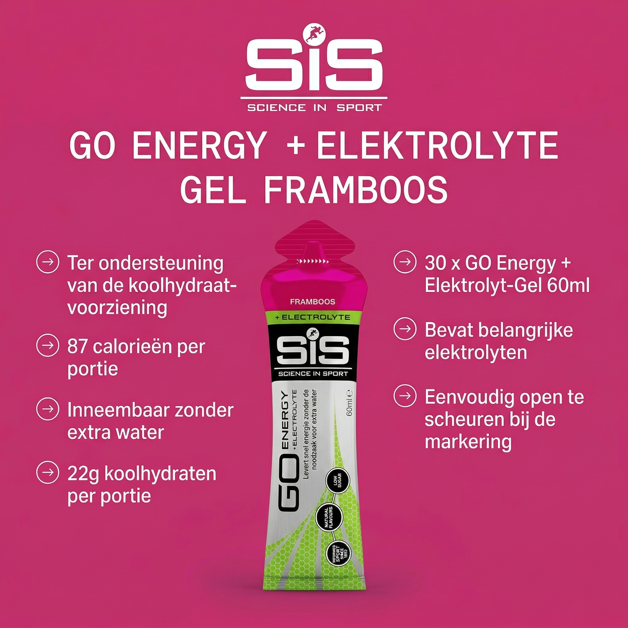 SiS Go Isotonic Energygel + Electrolyte | Raspberry