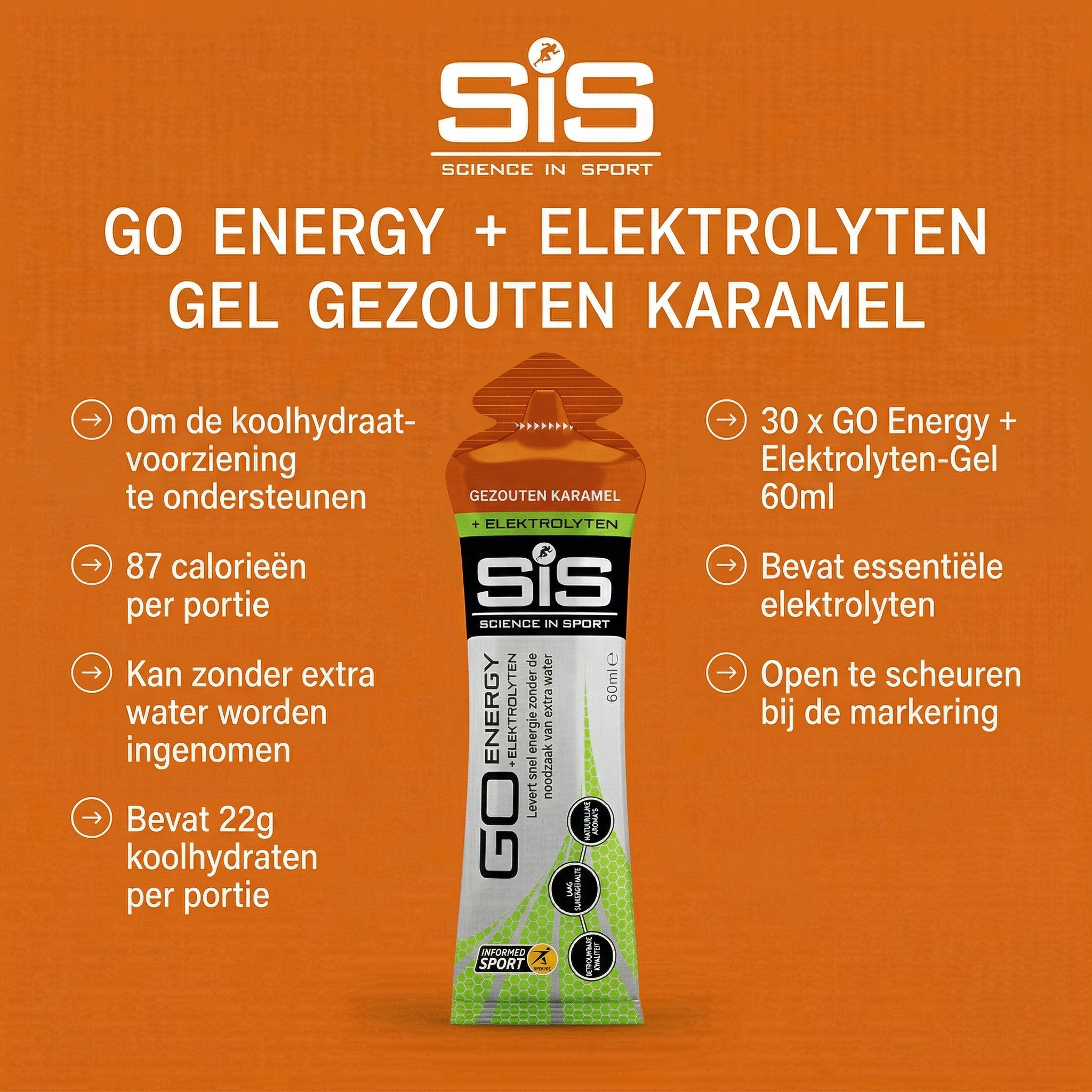 SiS Go Isotonic Energygel + Electrolyte | Salted Caramel