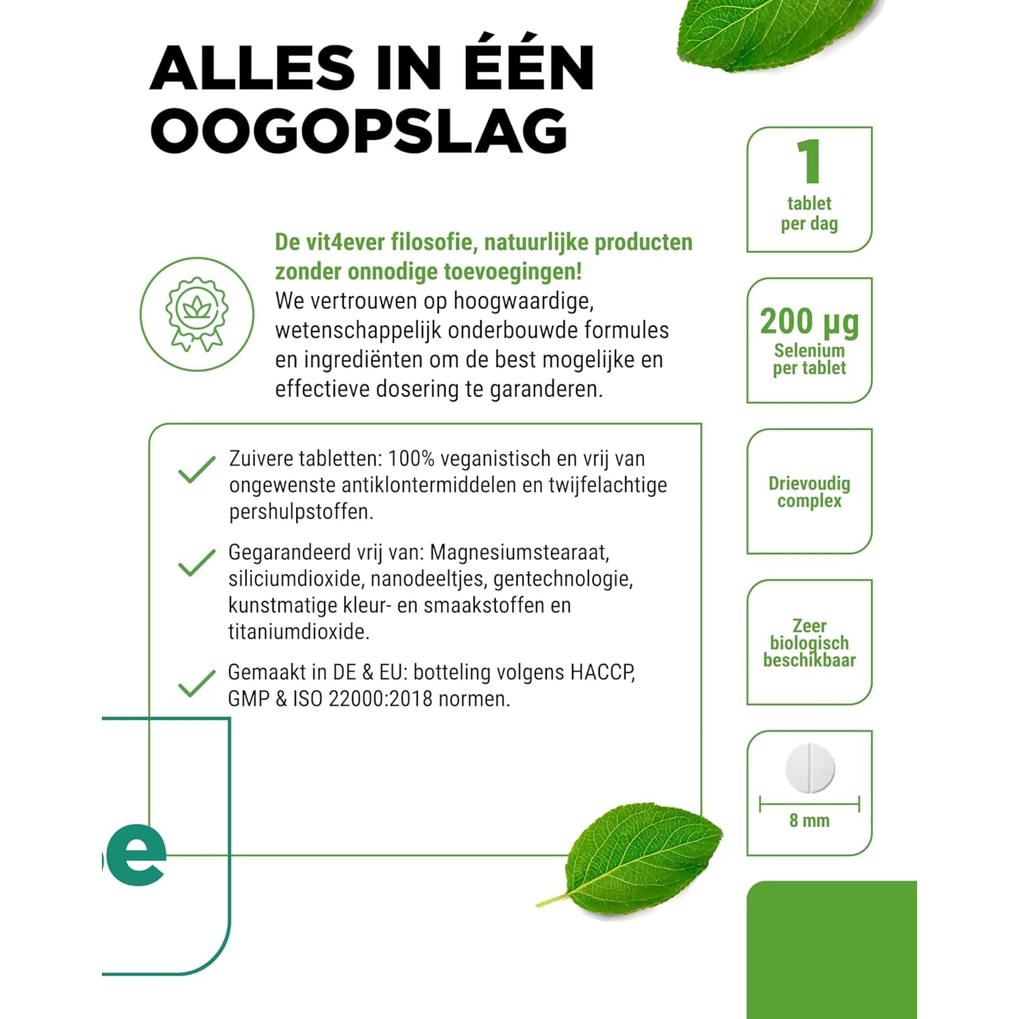 Selenium Complex 200µg | 365 tabletten | Vit4ever