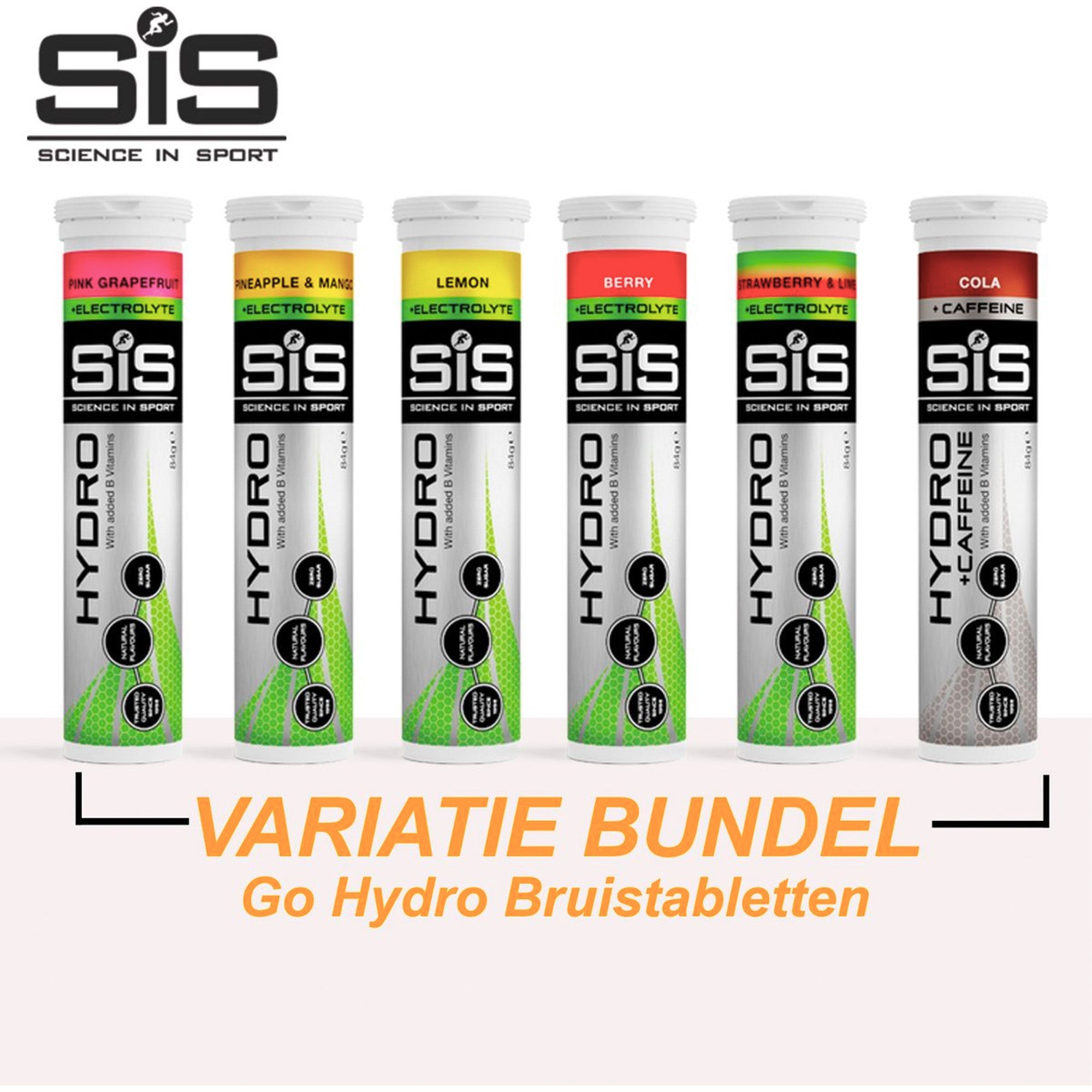 SiS Go Hydro Bruistabletten | 6-pack Mixed | Lemon, Cola, Pineapple & Mango, Strawberry & Lime, Berry en Grapefruit Smaak