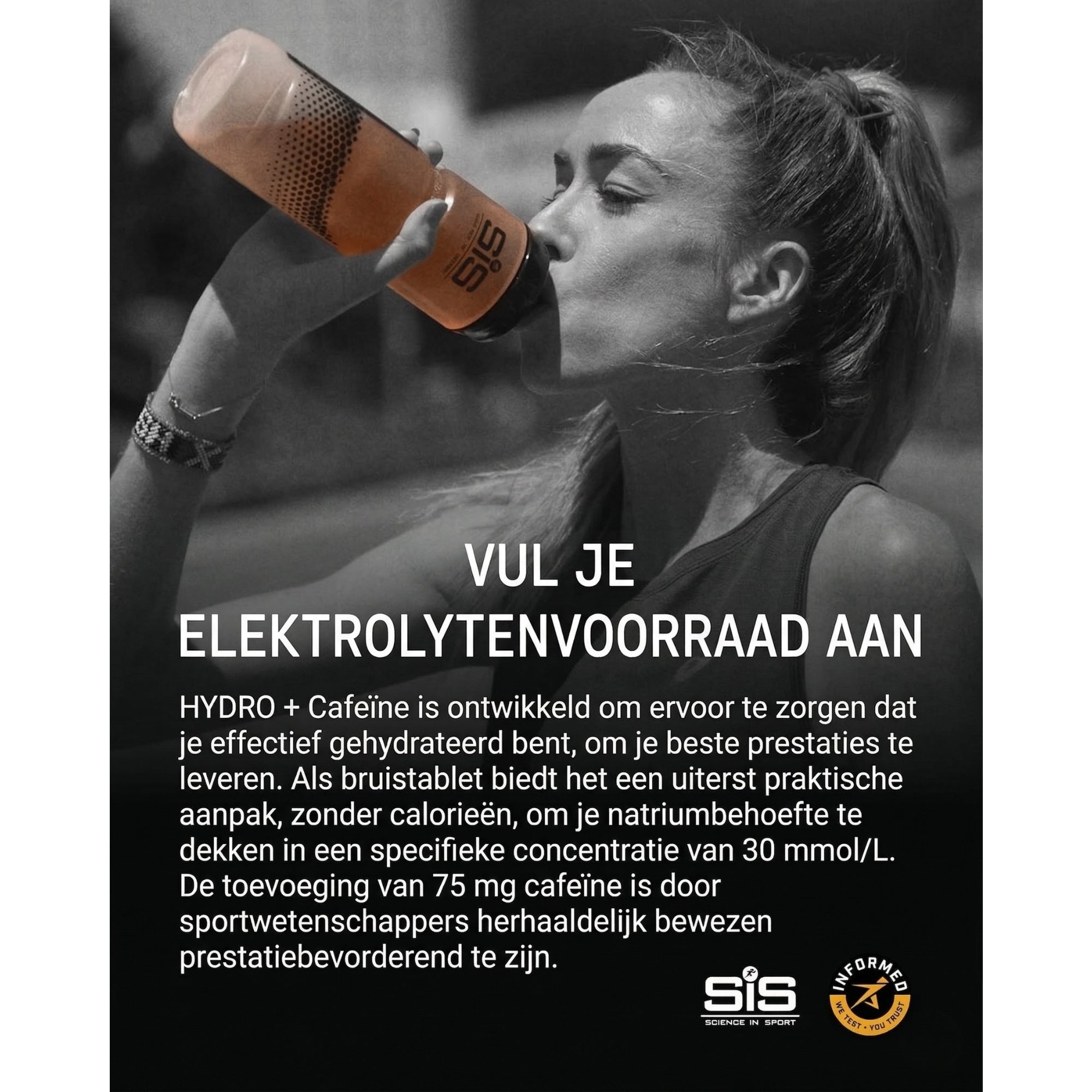 SiS Hydro Tablets tijdens training - vul elektrolytenvoorraad aan, Informed Sport gecertificeerd