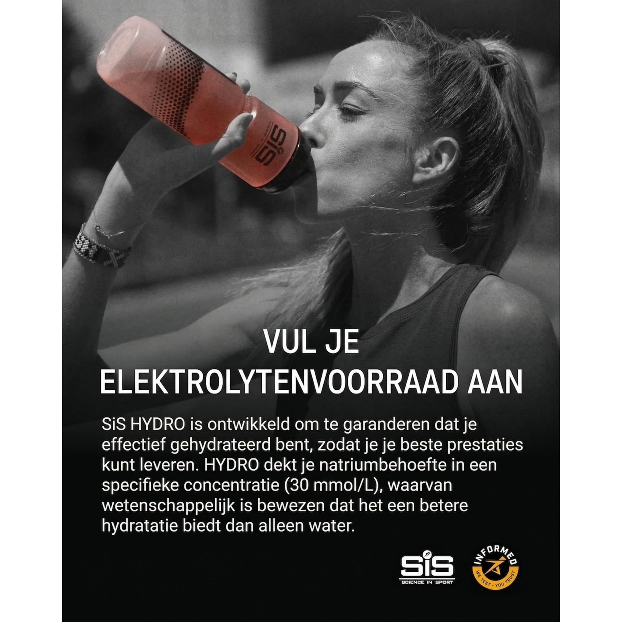 SiS Hydro Tablets tijdens training - vul elektrolytenvoorraad aan, Informed Sport gecertificeerd
