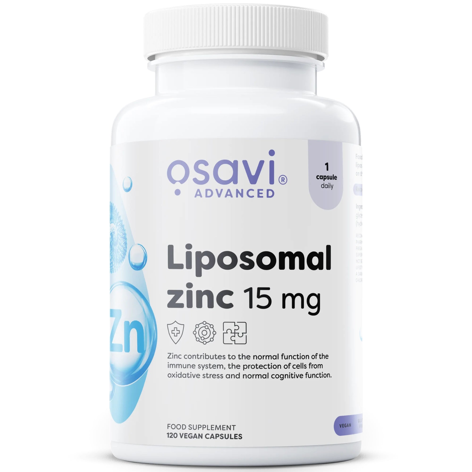 Liposomale Zink 15mg | 120 Capsules | Osavi