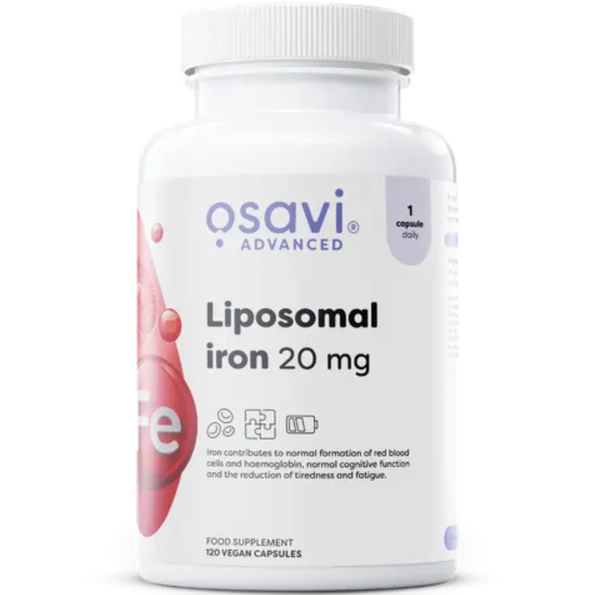 Liposomaal ijzer 20mg | 120 Capsules | Osavi