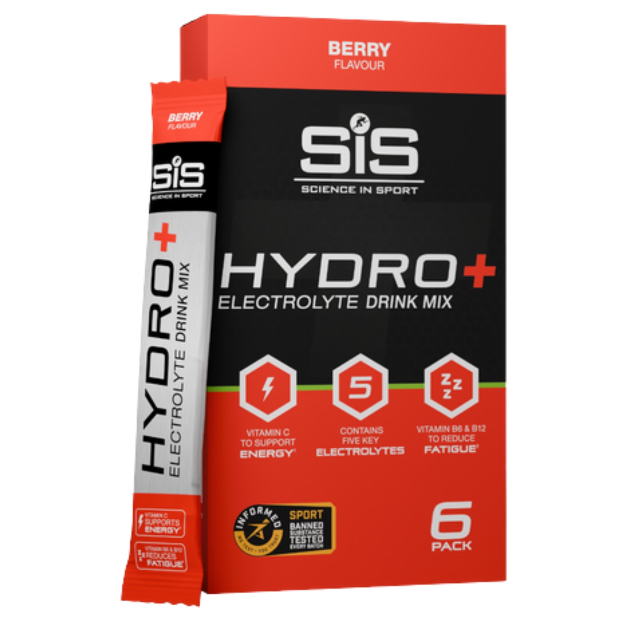 SiS Hydro+ Drink Mix Berry elektrolytenmix 6-pack met magnesium, kalium en calcium | kopen in Nederland en België