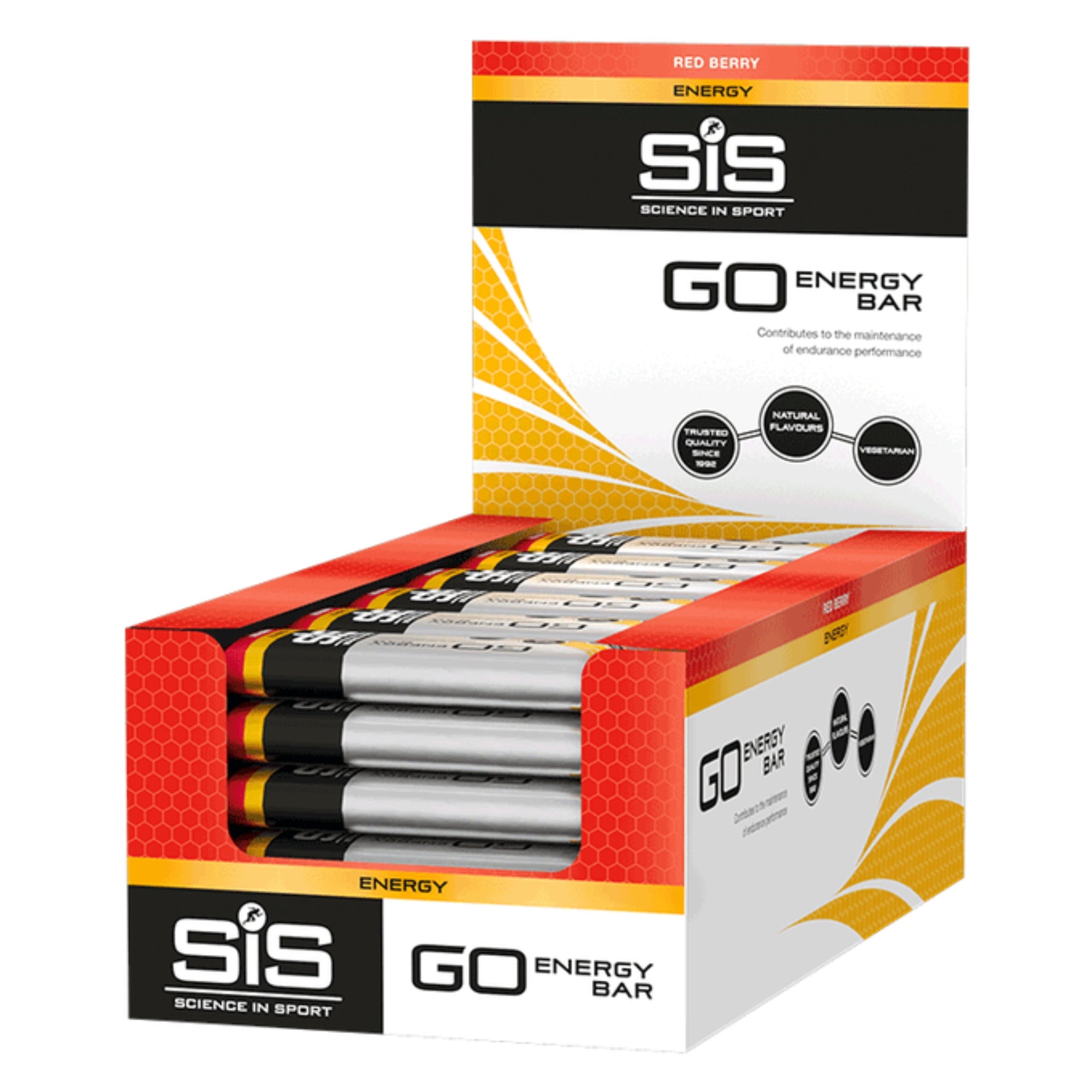 SiS GO Energy Bar | 25 g koolhydraten per reep | 30 stuks | Red Berry