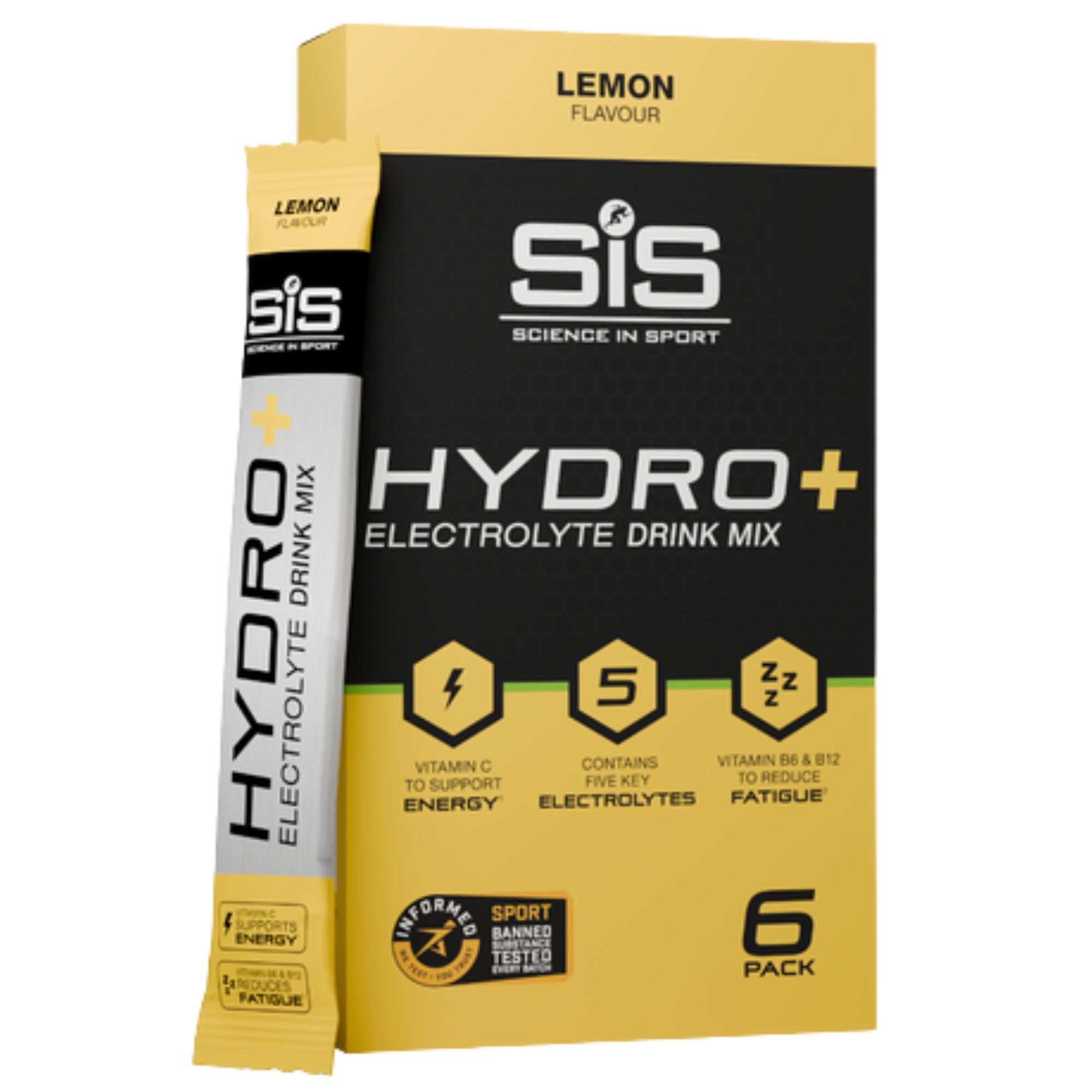 SiS Hydro+ Drink Mix Lemon elektrolytenmix 6-pack met magnesium, kalium en calcium | kopen in Nederland en België