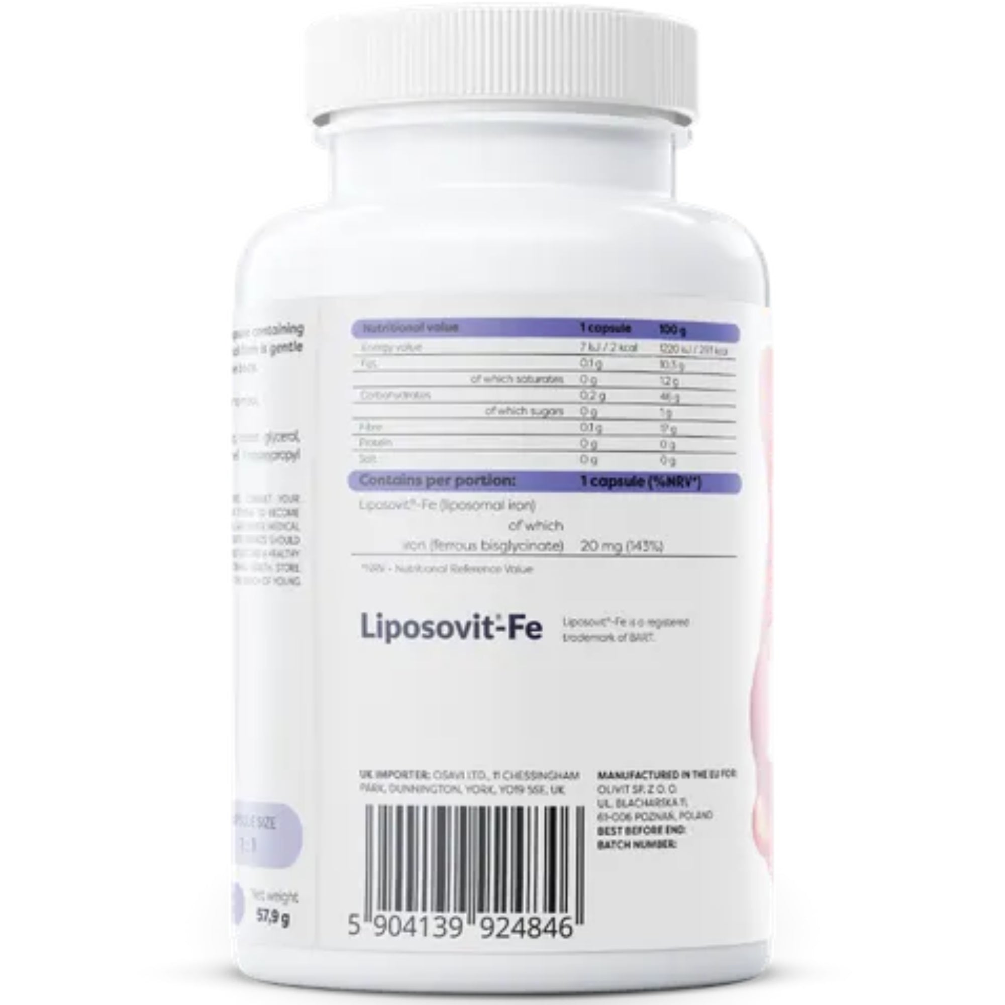 Liposomaal ijzer 20mg | 120 Capsules | Osavi