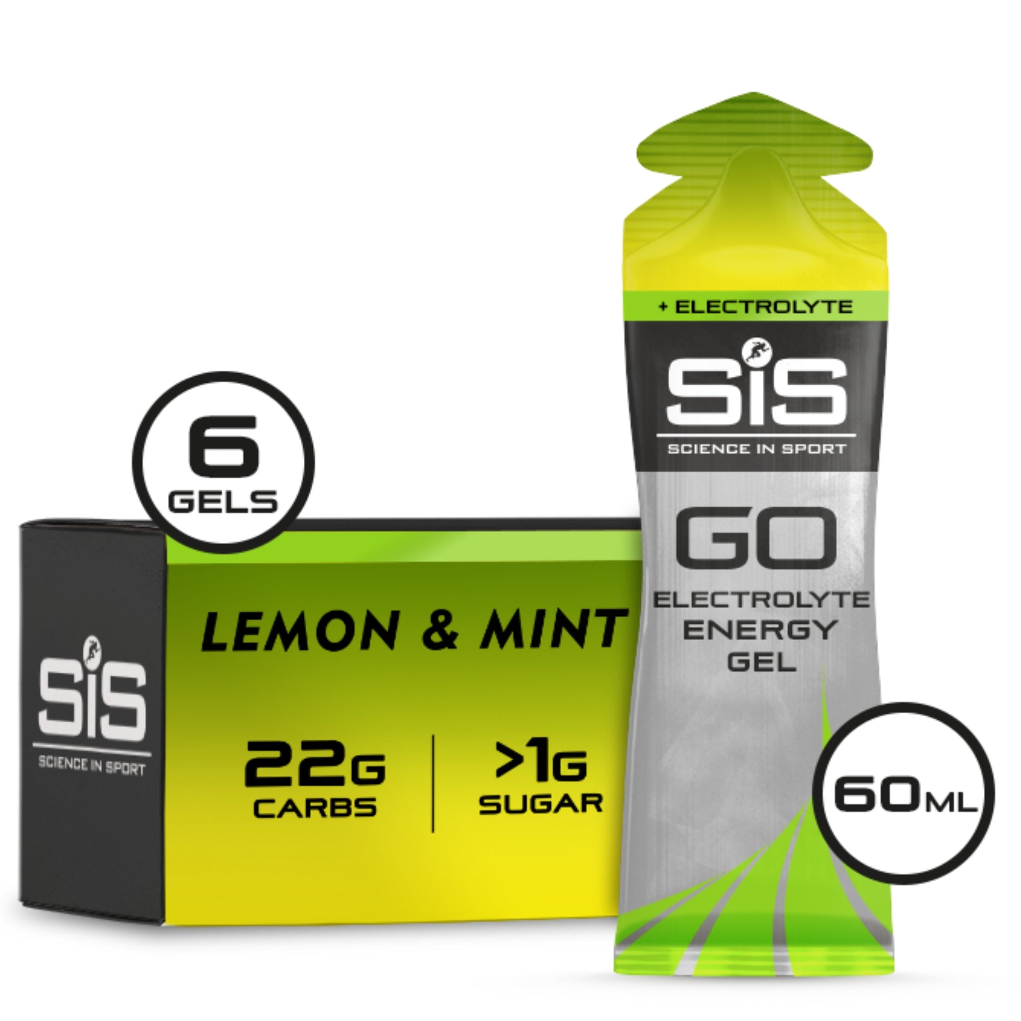 SiS Go Isotonic Energygel + Electrolyte Lemon & Mint - isotone energiegel met elektrolyten #Inhoud_6_stuks