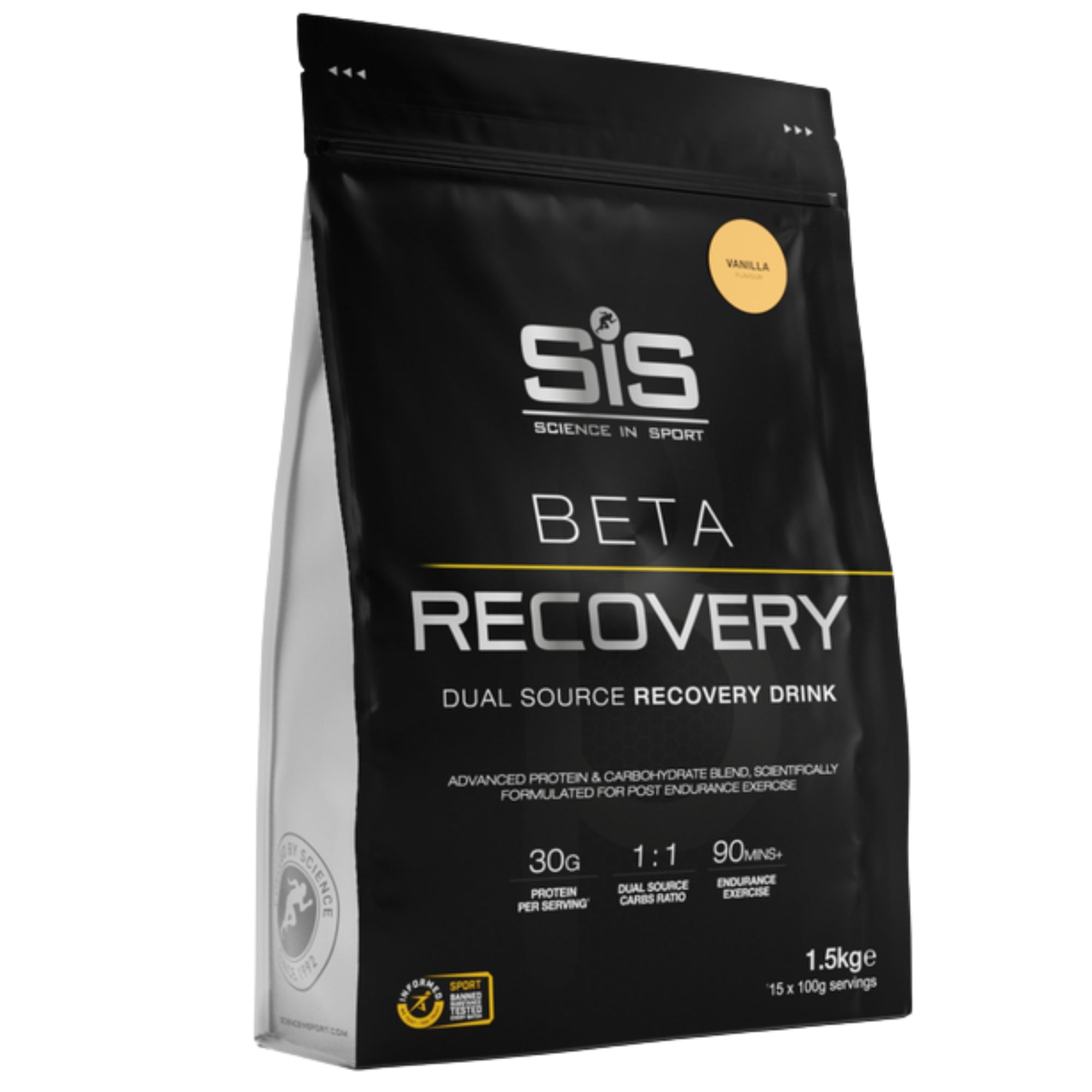 #Inhoud_1500g SiS BETA Recovery Vanille 1.5kg - eiwitrijke herstelshake met 30g eiwit en koolhydraten | kopen in Nederland en België