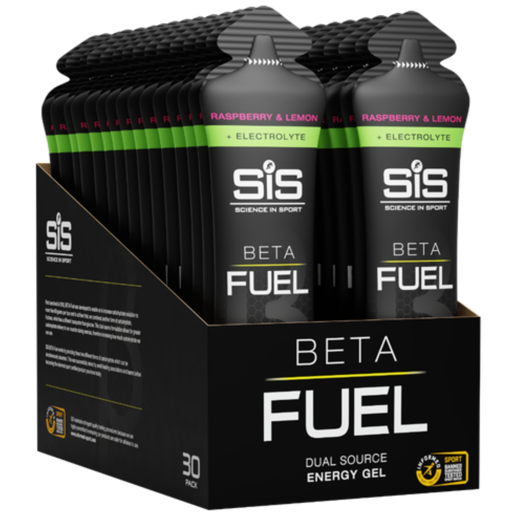 SIS Beta Fuel Electrolyte Gel Raspberry Lemon 30 stuks voordeelbox - energiegel met elektrolyten | kopen in Nederland en België