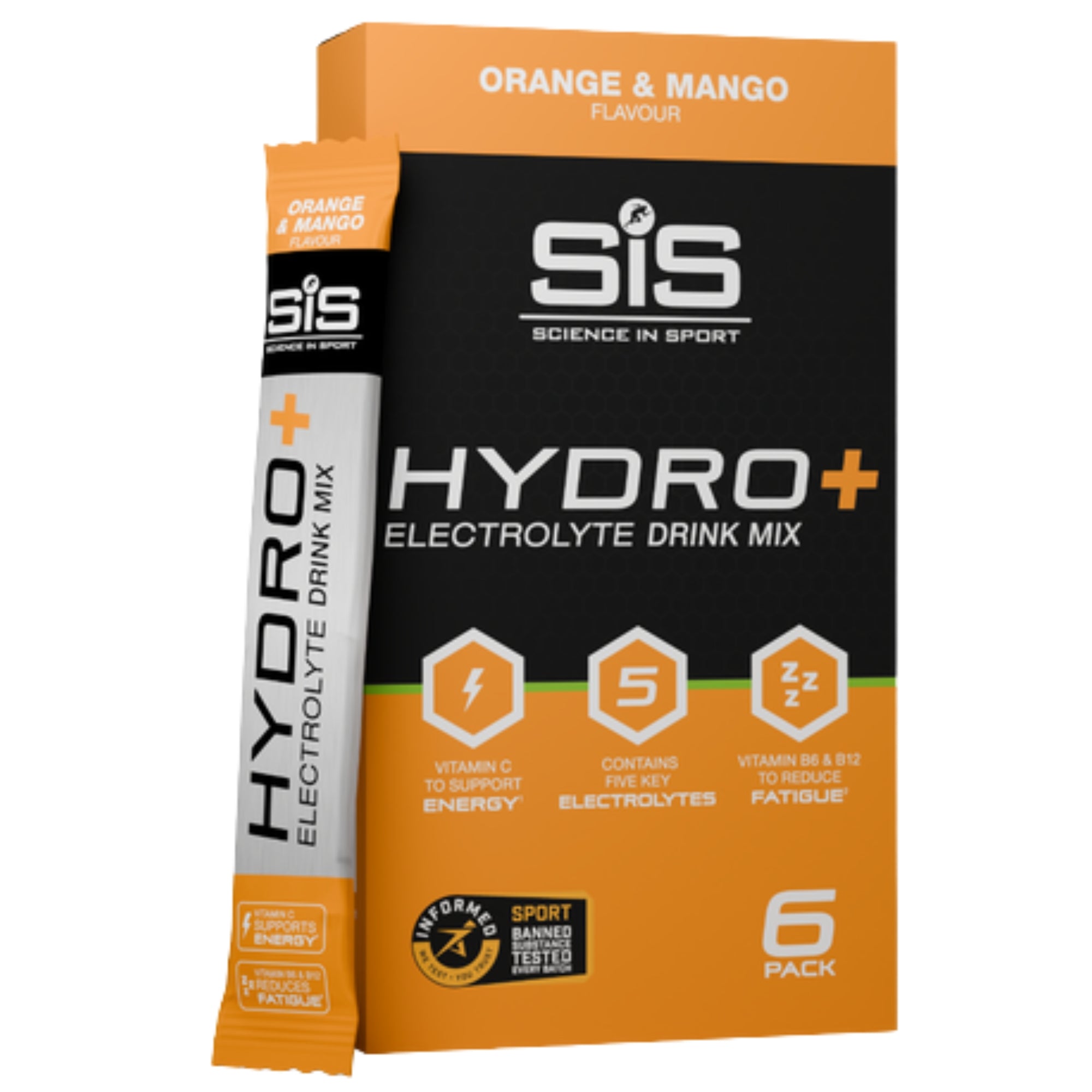 SiS Hydro+ Drink Mix Orange Mango 6-pack elektrolytendrank met 5 mineralen en vitamines | kopen in Nederland en België