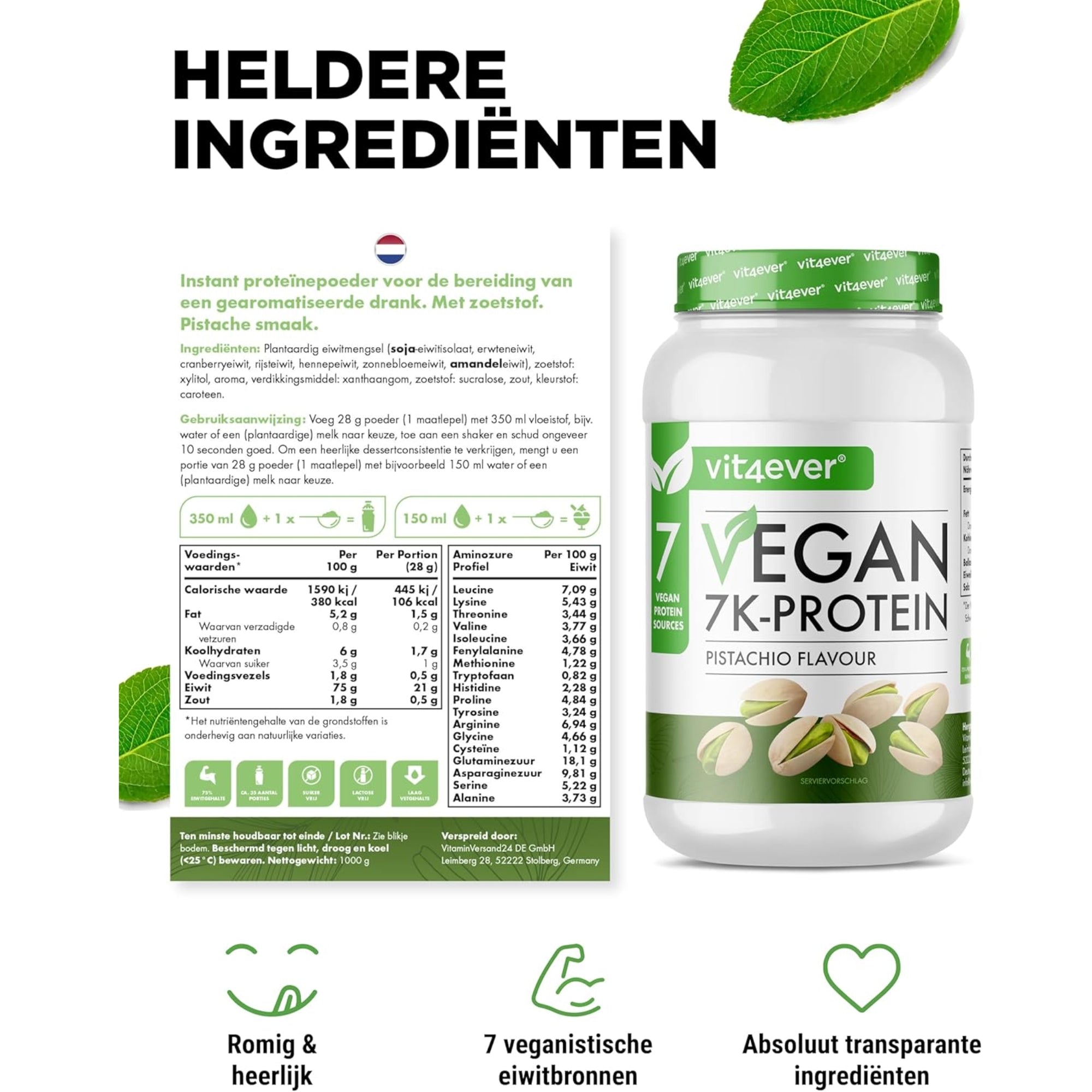 Veganes Proteinpulver 7K | 1KG | Vit4ever