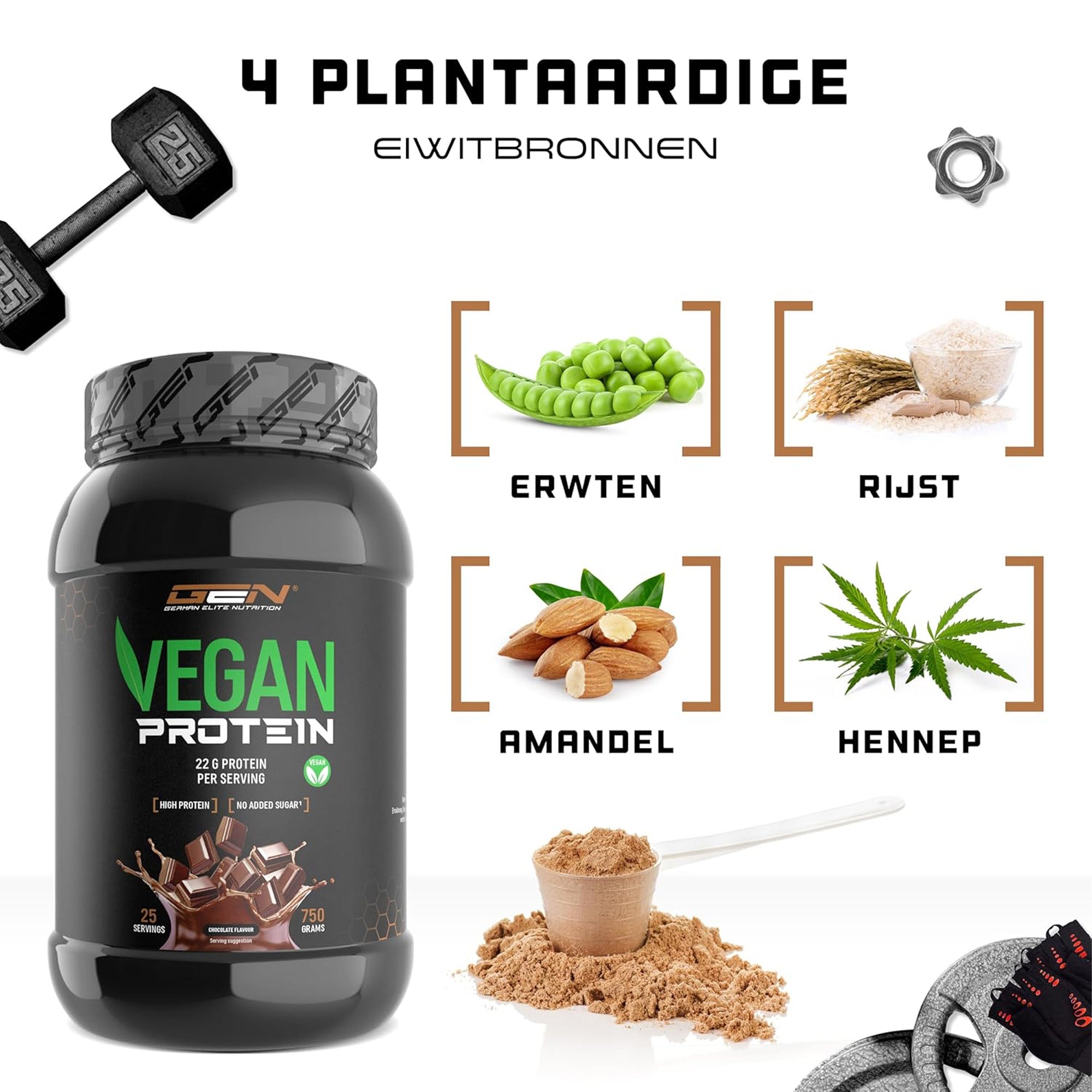 Vegan 4K Eiwitpoeder | 750g | German Elite Nutrition