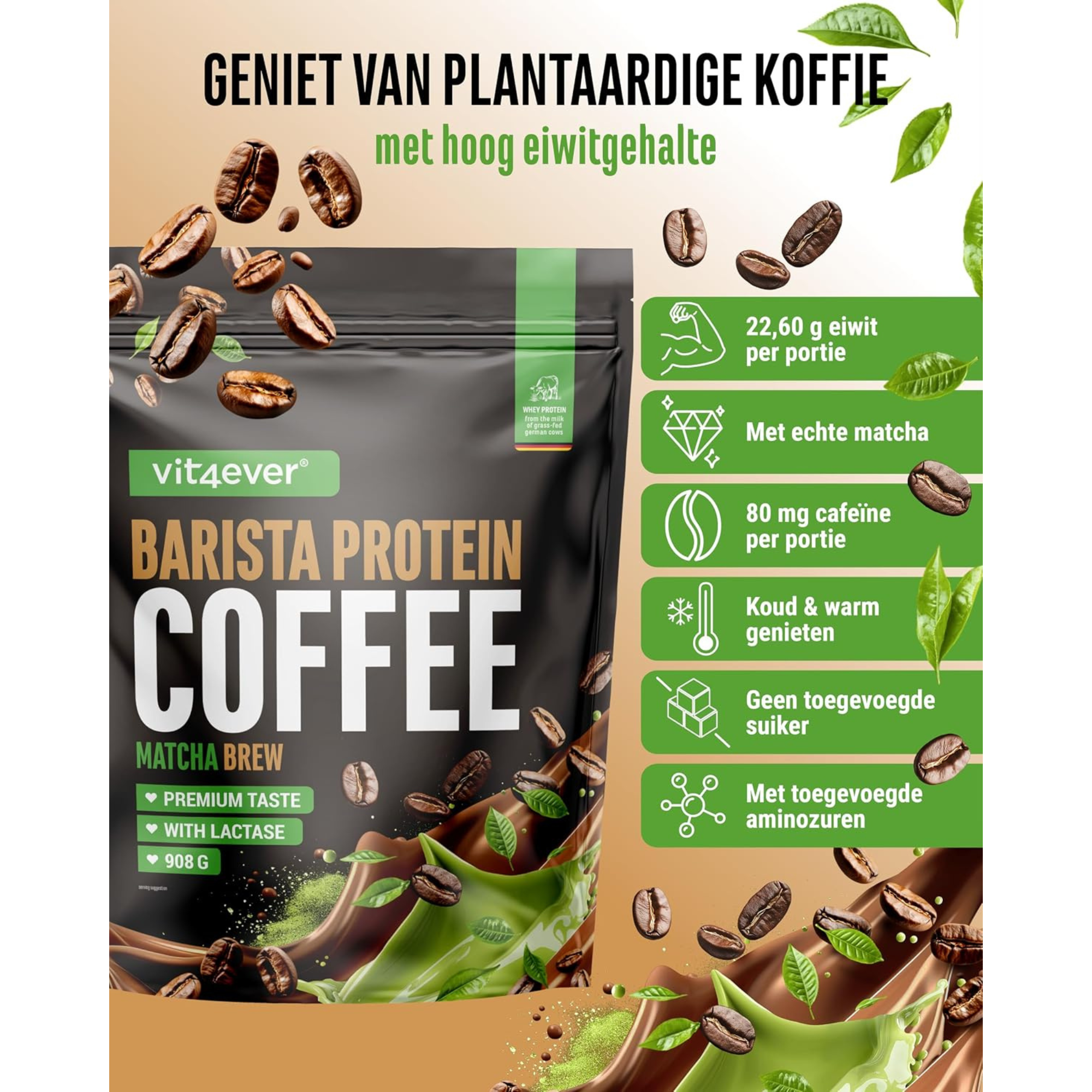 Vegan Barista Whey Matcha - 908g | Vit4ever