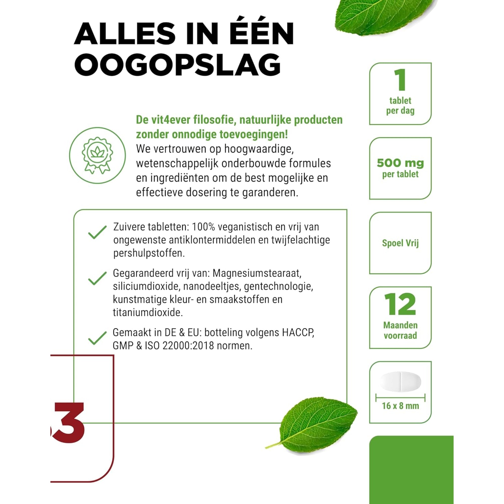 Vitamin B3 (Niacinamid) 500 mg | 365 Tabletten | Vit4ever