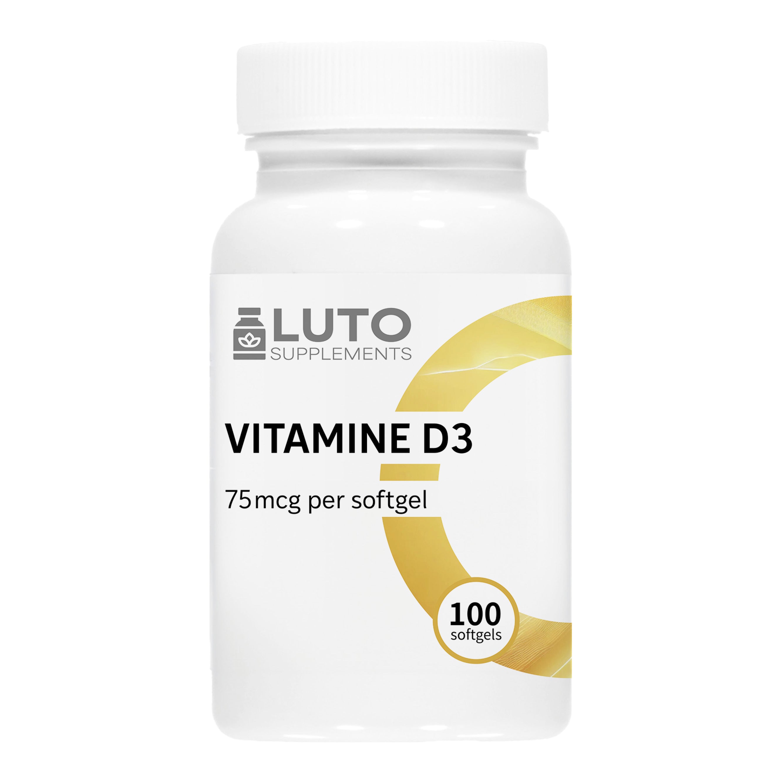 Vitamine D3 (Cholecalciferol) 75mcg (3000 IU) | 100 softgels | LUTO Supplements