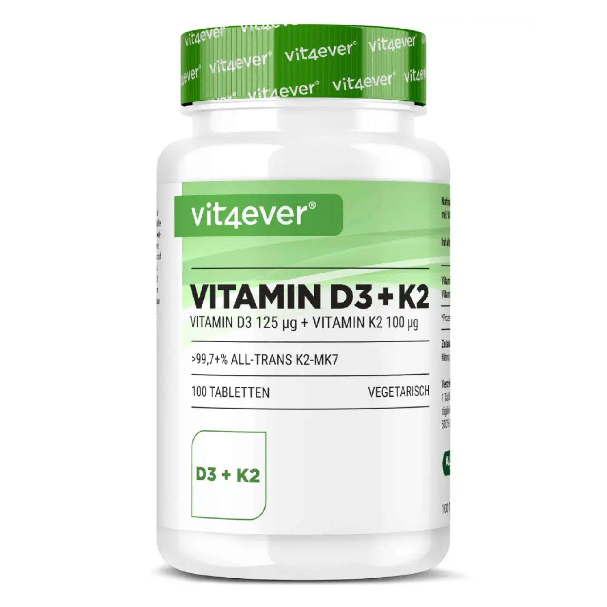Vitamine D3 5.000 I.E. + K2 100 mcg | Vit4ever