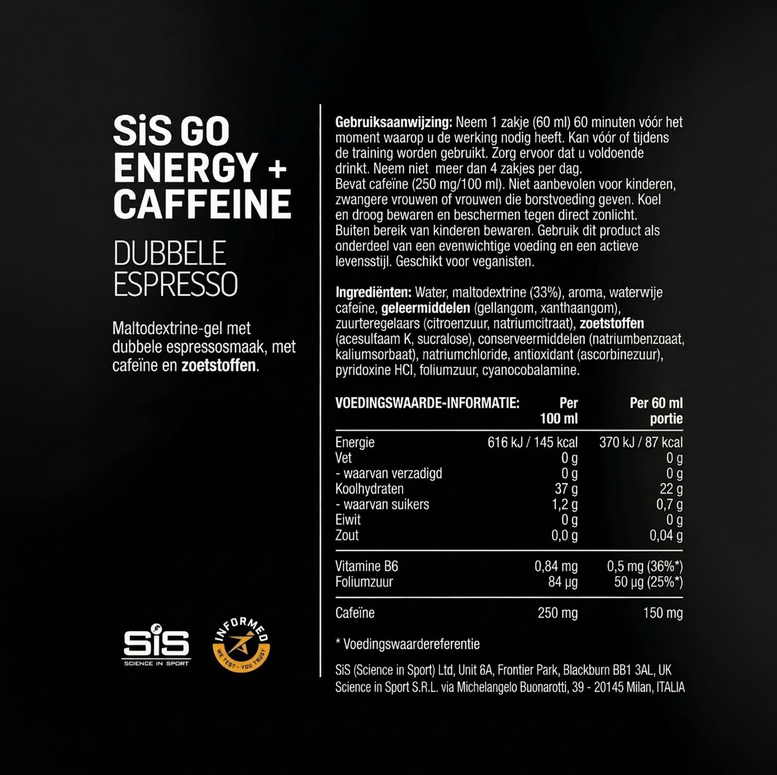 SiS Go Isotonic Energygel + Cafeïne | Dubble Espresso
