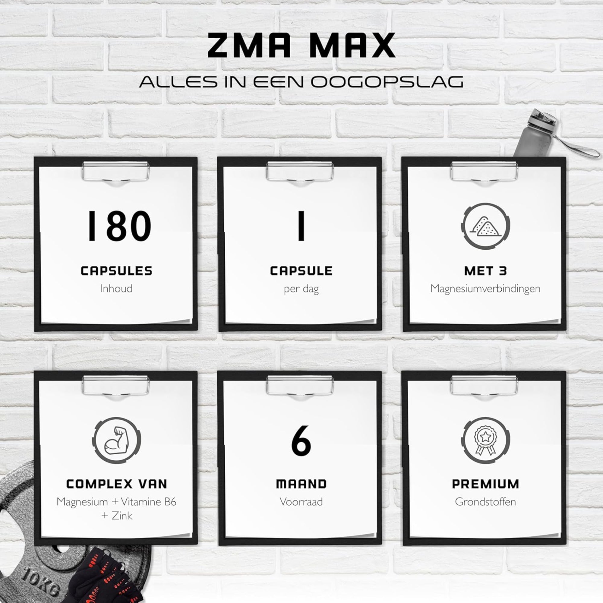 ZMA MAX (Zink, Tripple Magnesium & Vitamine B6) | 180 Capsules | German Elite Nutrition