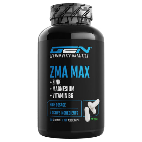 ZMA MAX (Zink, Tripple Magnesium & Vitamine B6) | 180 Capsules | German Elite Nutrition
