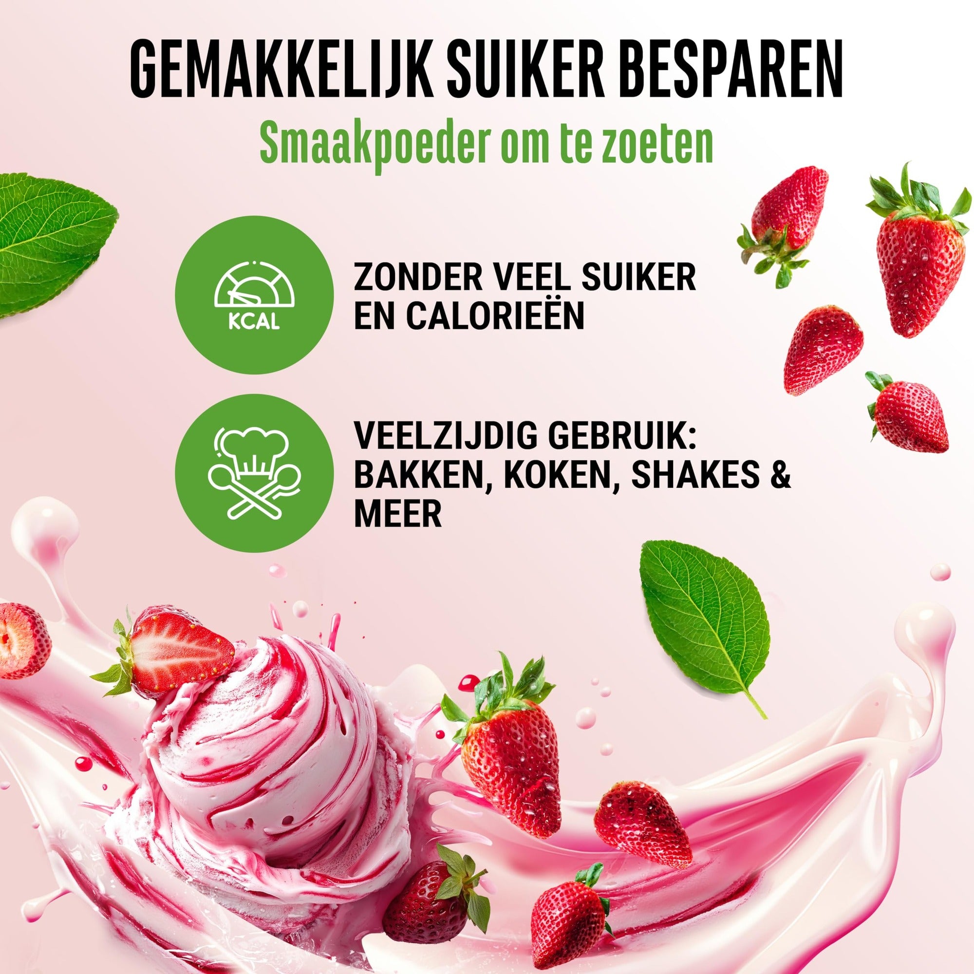 Vit4ever Flavor Craft Aardbeienijs smaakpoeder om voeding en dranken te zoeten
