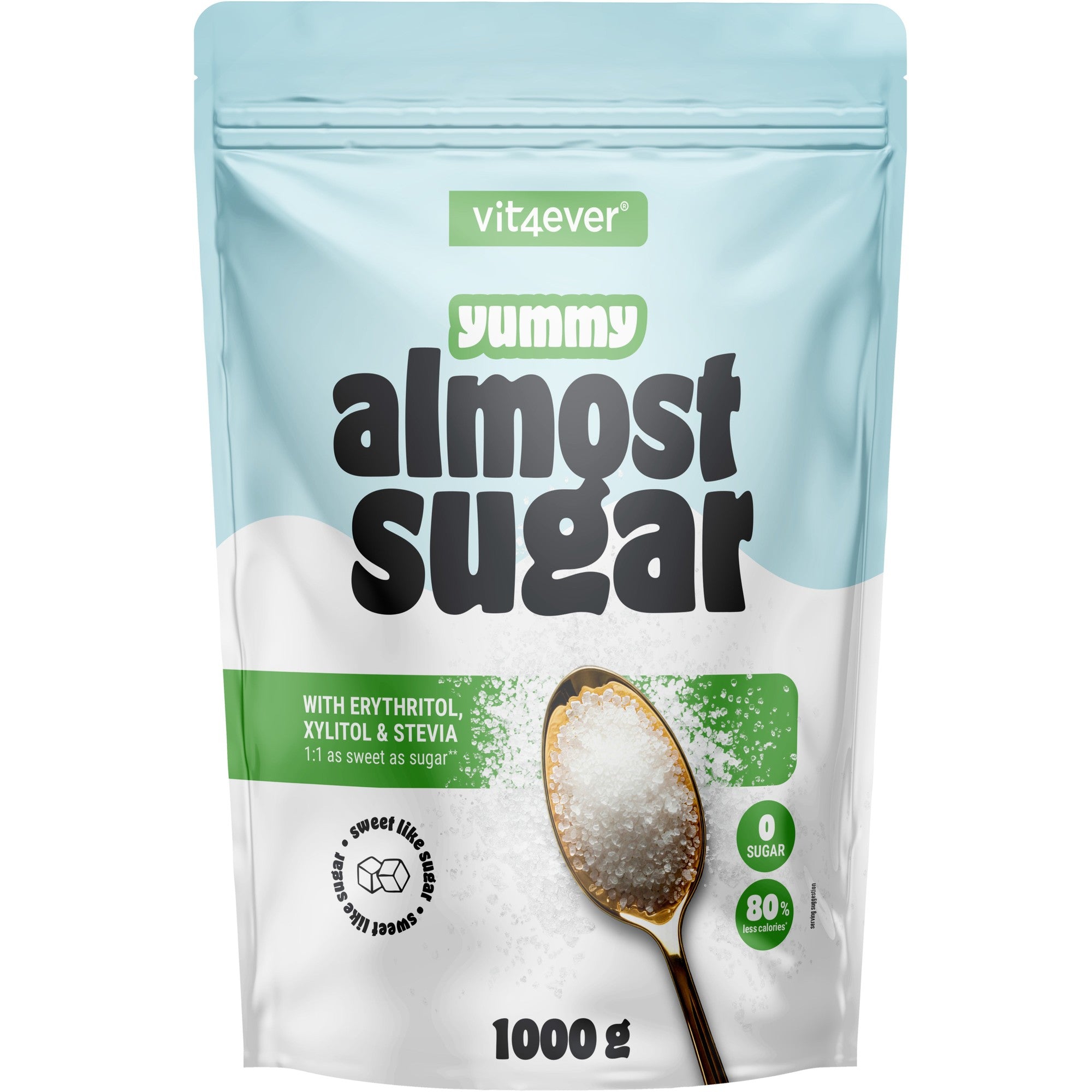 Vit4ever Almost Sugar suikervervanger 1000 gram zak met erythritol, xylitol en stevia