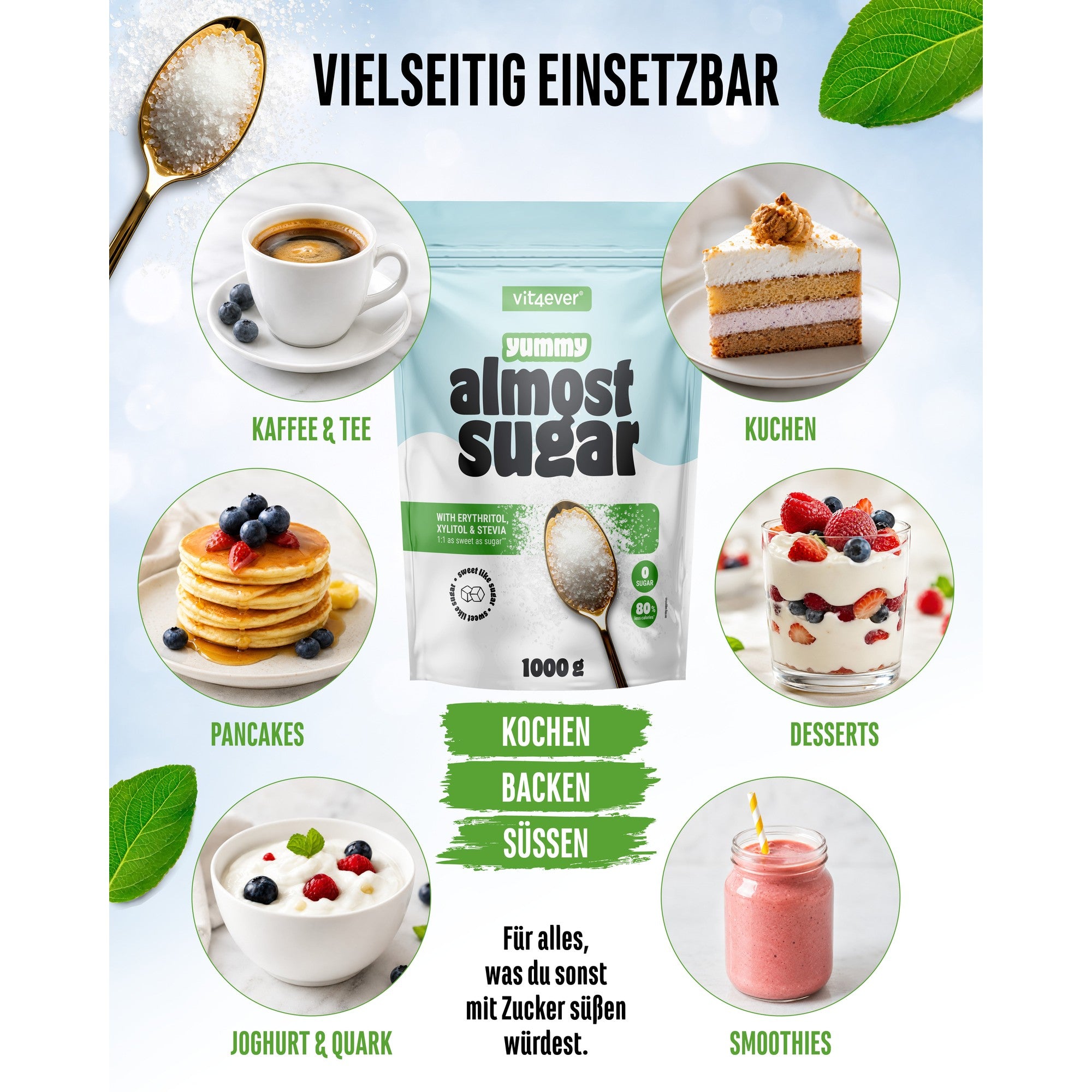 Almost Sugar zonder suiker en met 80 procent minder calorieen dan kristalsuiker