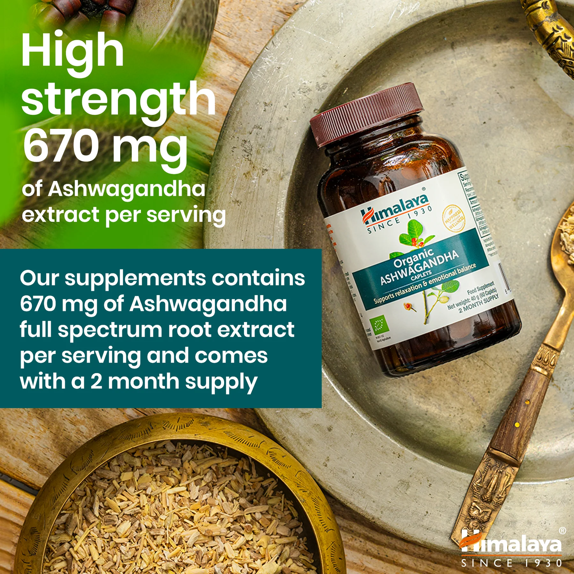 Himalaya Ashwagandha hoge sterkte 670 mg full spectrum wortelextract per dagdosis