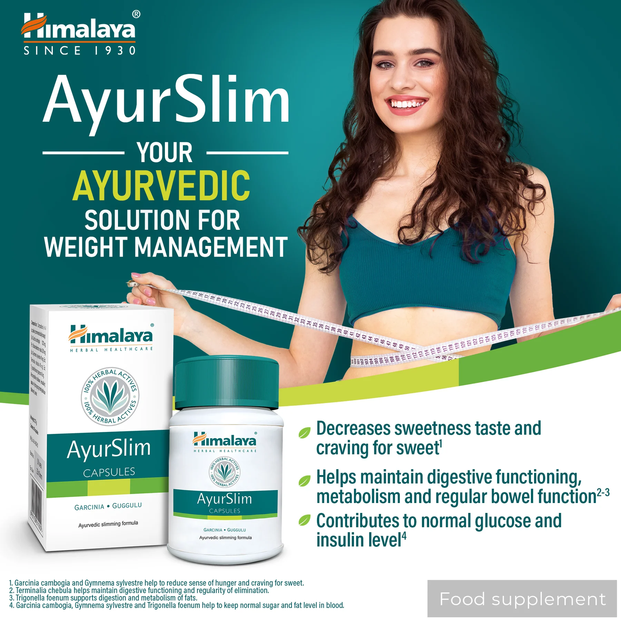Himalaya AyurSlim - Ayurvedische oplossing voor gewichtsbeheersing met Garcinia cambogia en guggul, kruidensupplement