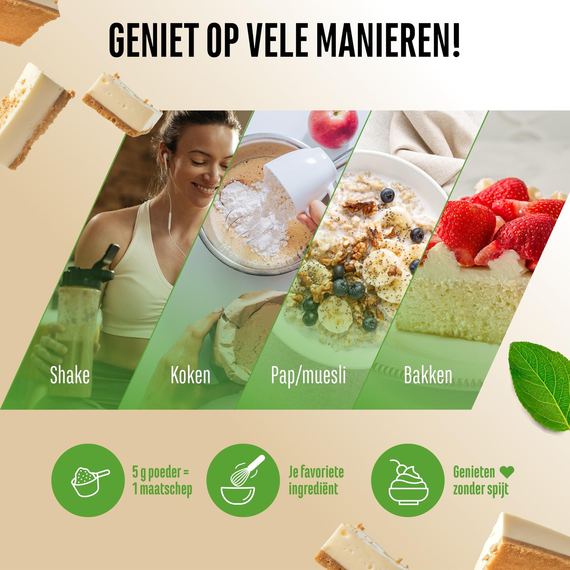 Vit4ever Flavor Craft Biscuit cheesecake smaakpoeder in shake, kwark, havermout en baksels