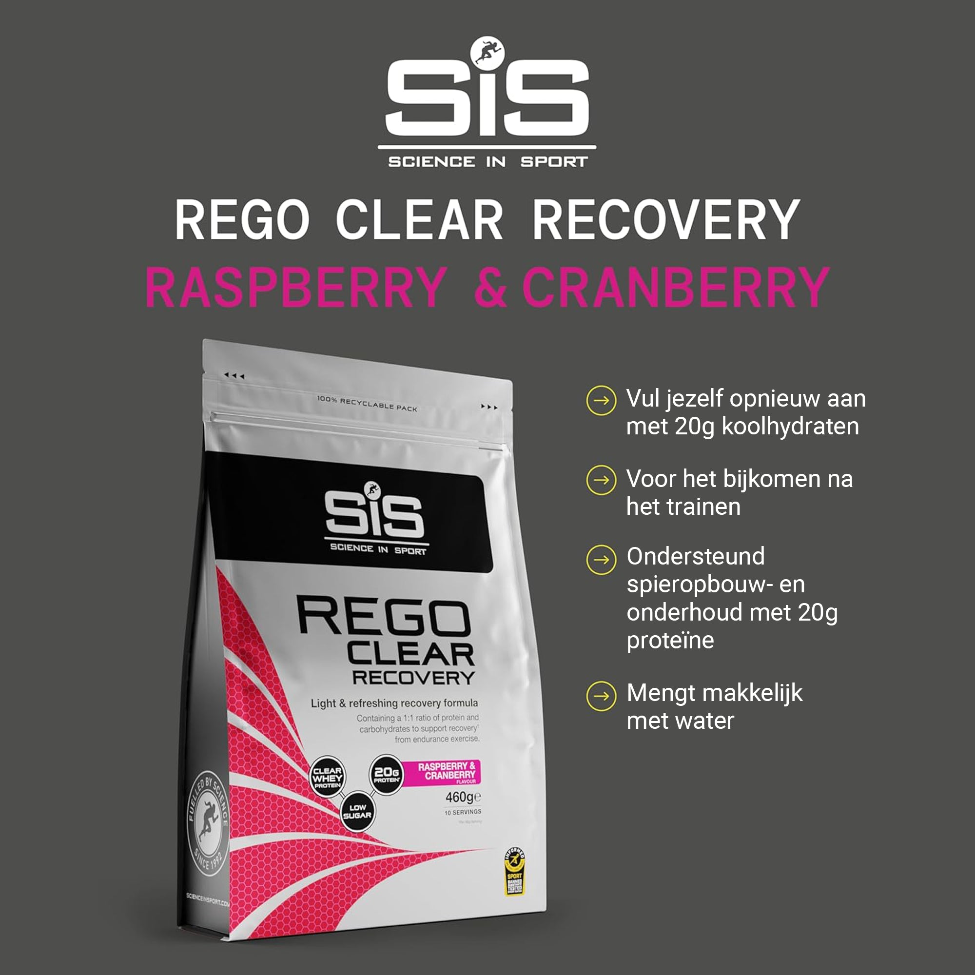 SiS REGO Clear Whey Isolaat Protein Recovery Drink | Eiwit Limonade | Peach