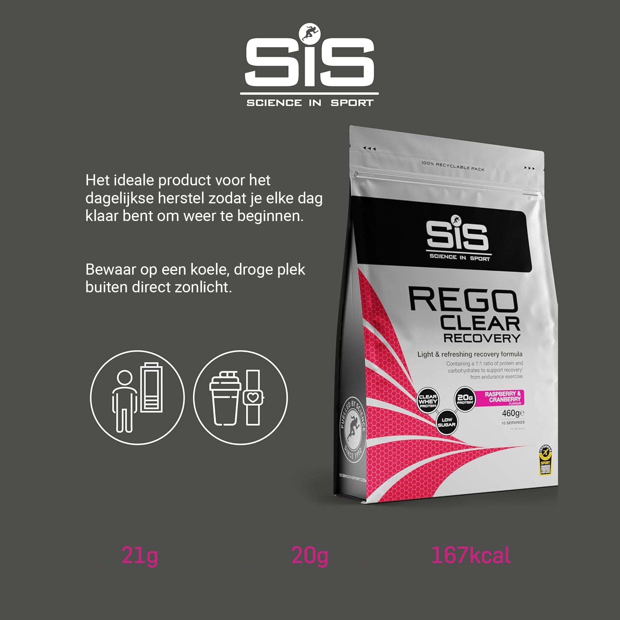 SiS REGO Clear Whey Isolaat Protein Recovery Drink | Eiwit Limonade | Peach