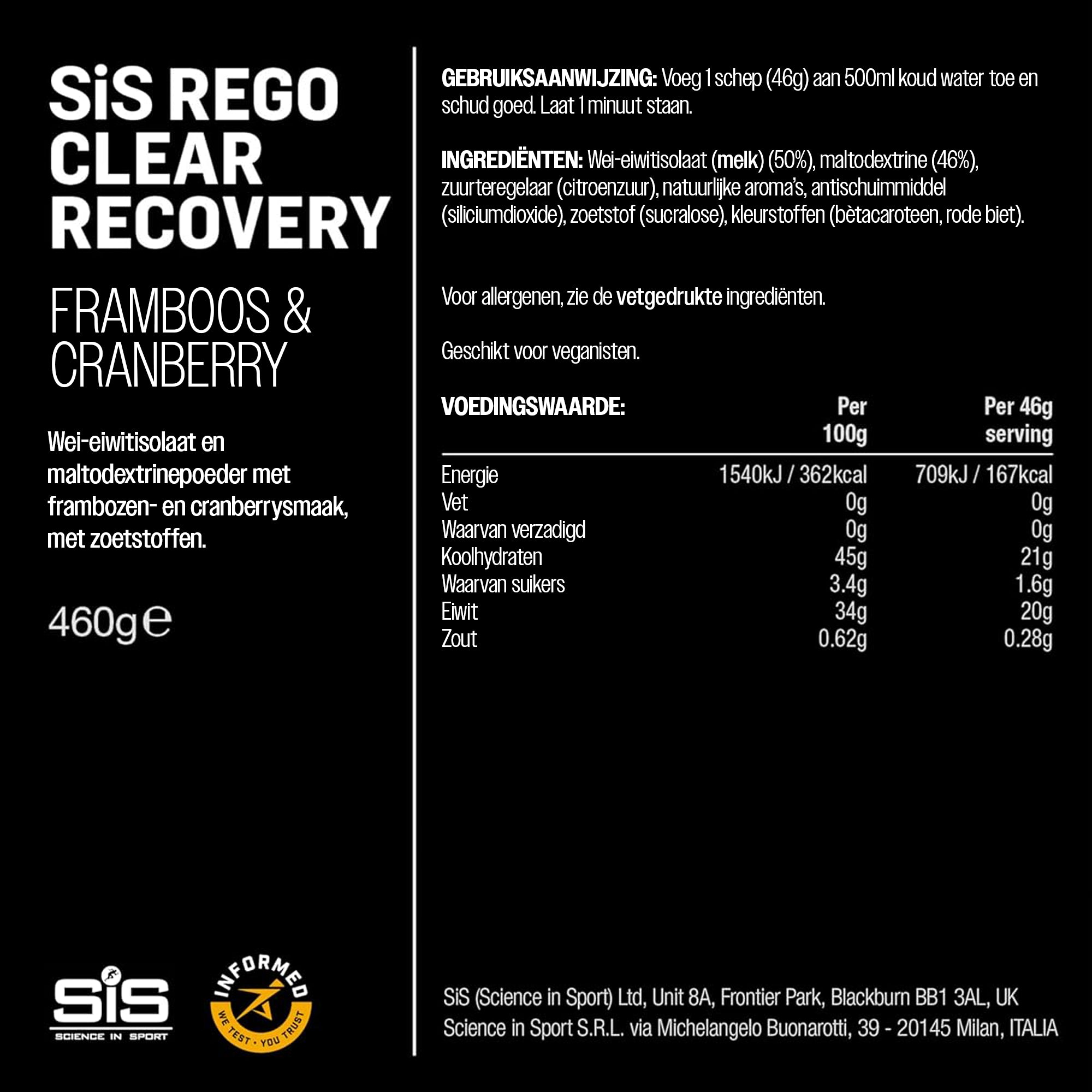 SiS REGO Clear Whey Isolaat Protein Recovery Drink | Eiwit Limonade | Peach