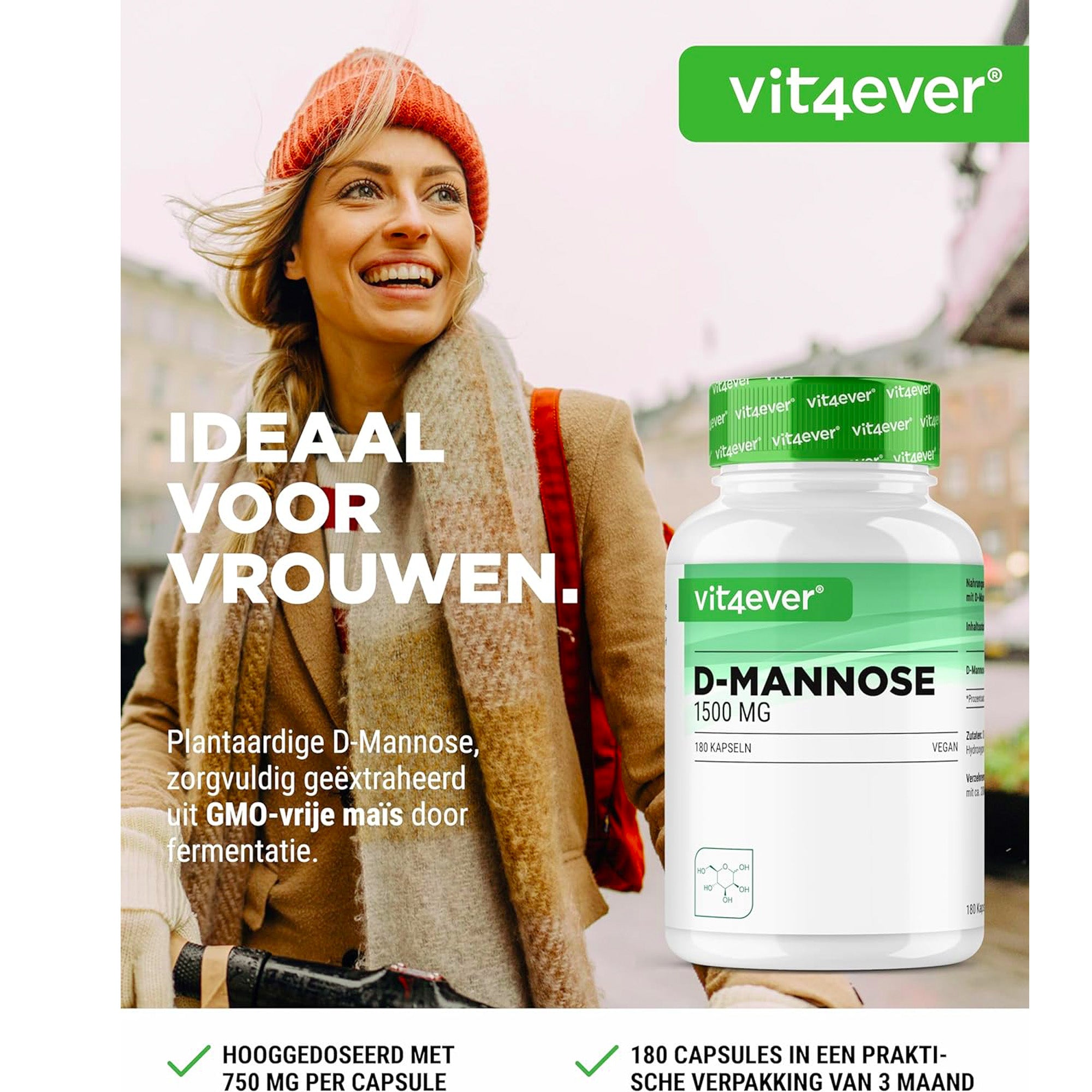 D-Mannose 1500mg | 180 capsules | Vit4ever