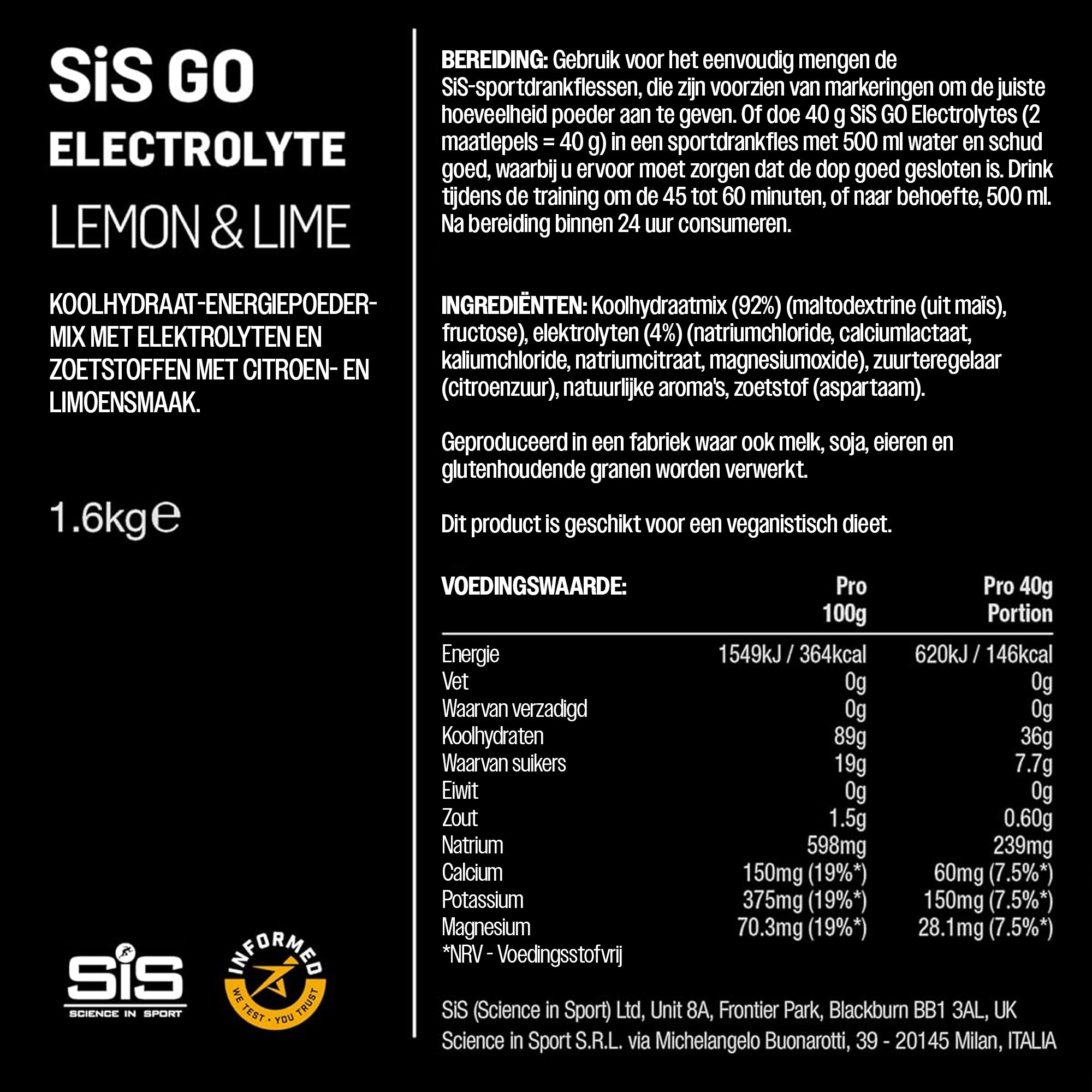 SiS Go Electrolyte | Elektrolyten + Koolhydraten | Lemon
