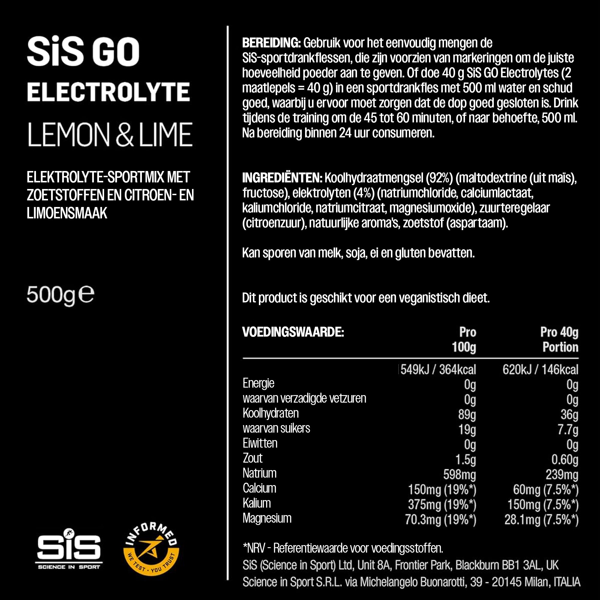 SiS Go Electrolyte | Elektrolyten + Koolhydraten | Lemon